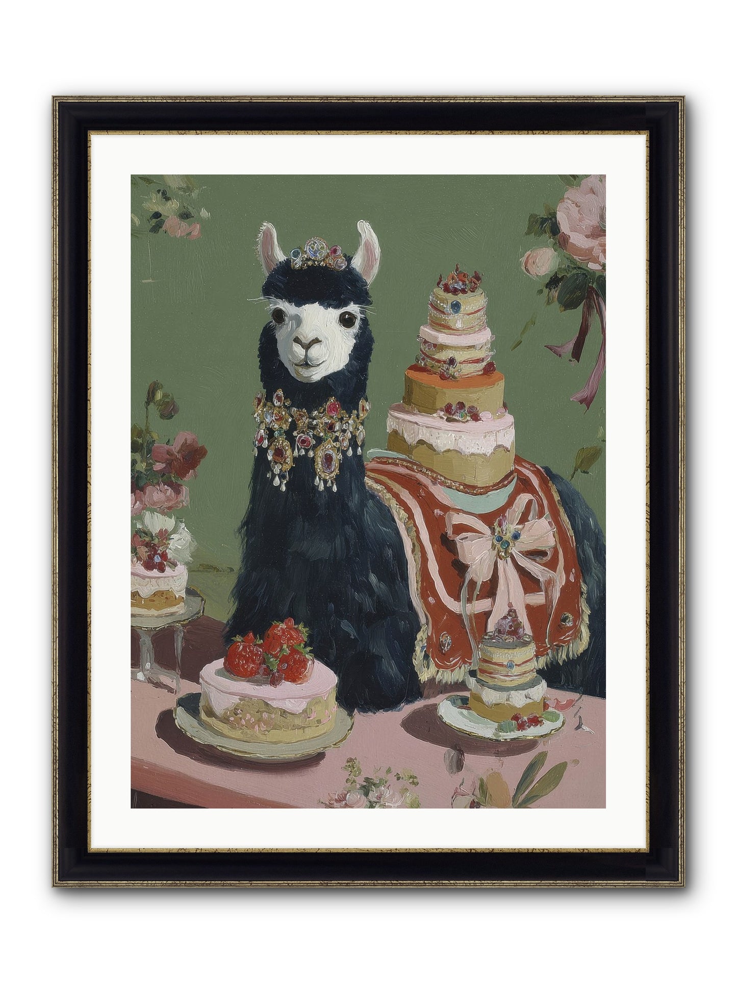 Whispers Of Delight Framed Print - Black & Gold 24x32