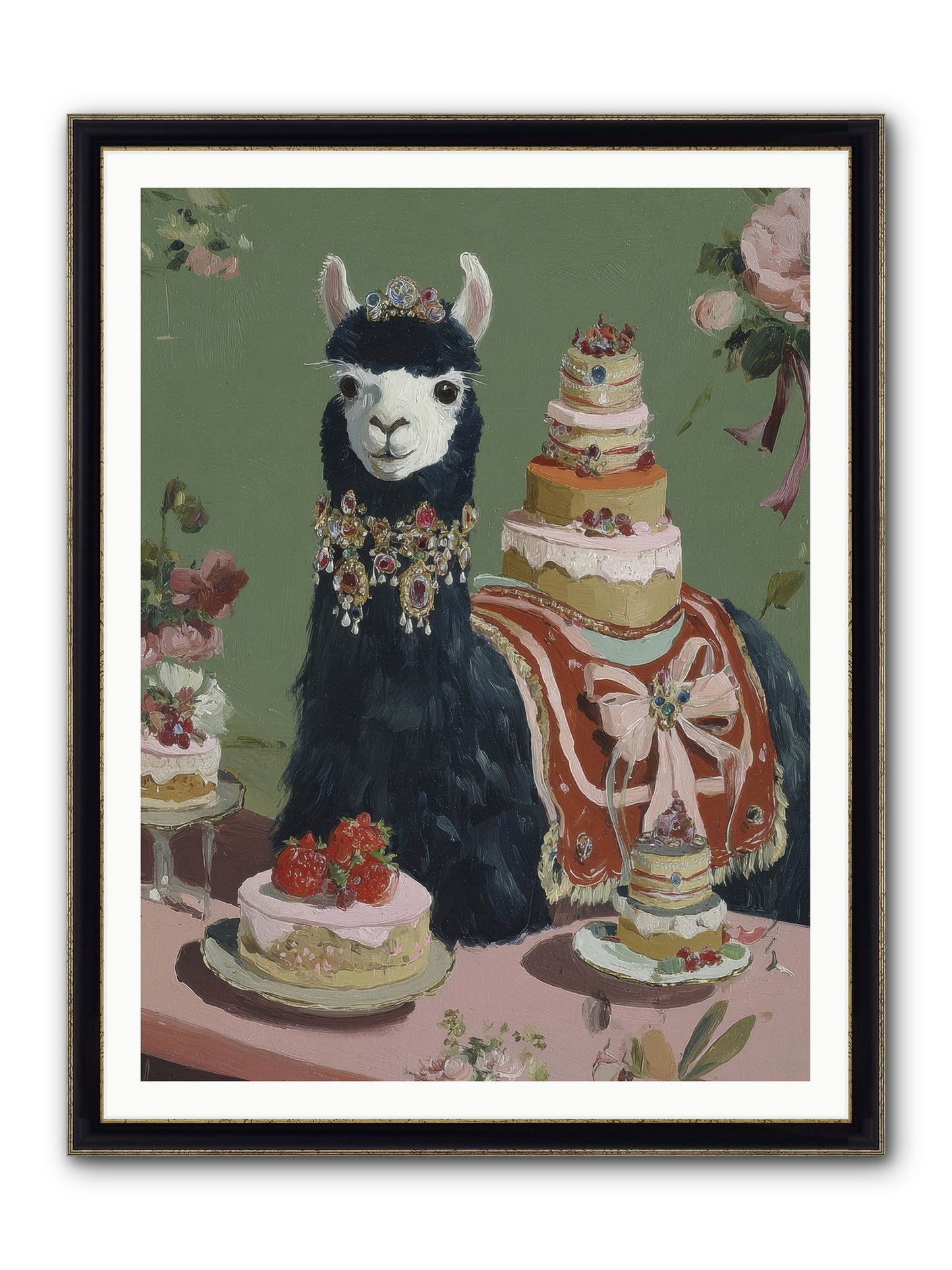 Whispers Of Delight Framed Print - Black & Gold 36x48