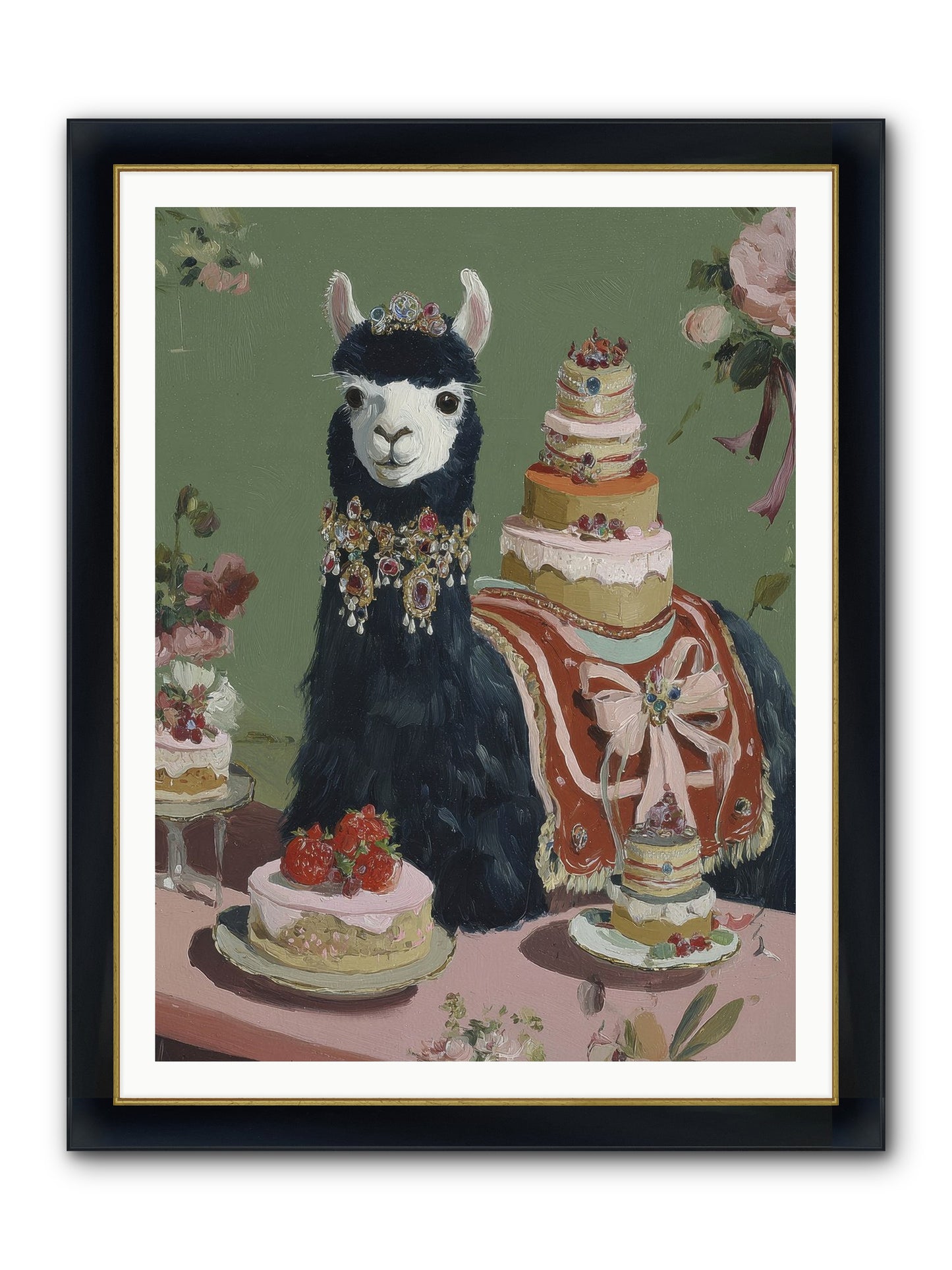 Whispers Of Delight Framed Print - Wide Black w/Gold 36x48
