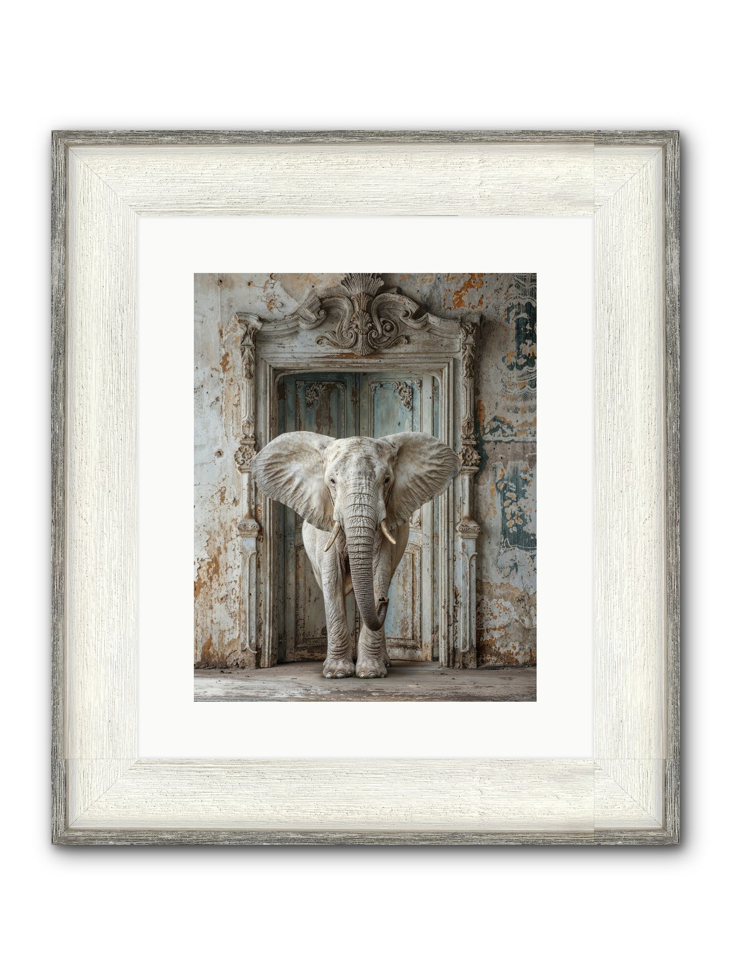 Whispers Of Monsoon And Mist Framed Print - Driftwood White 12x15