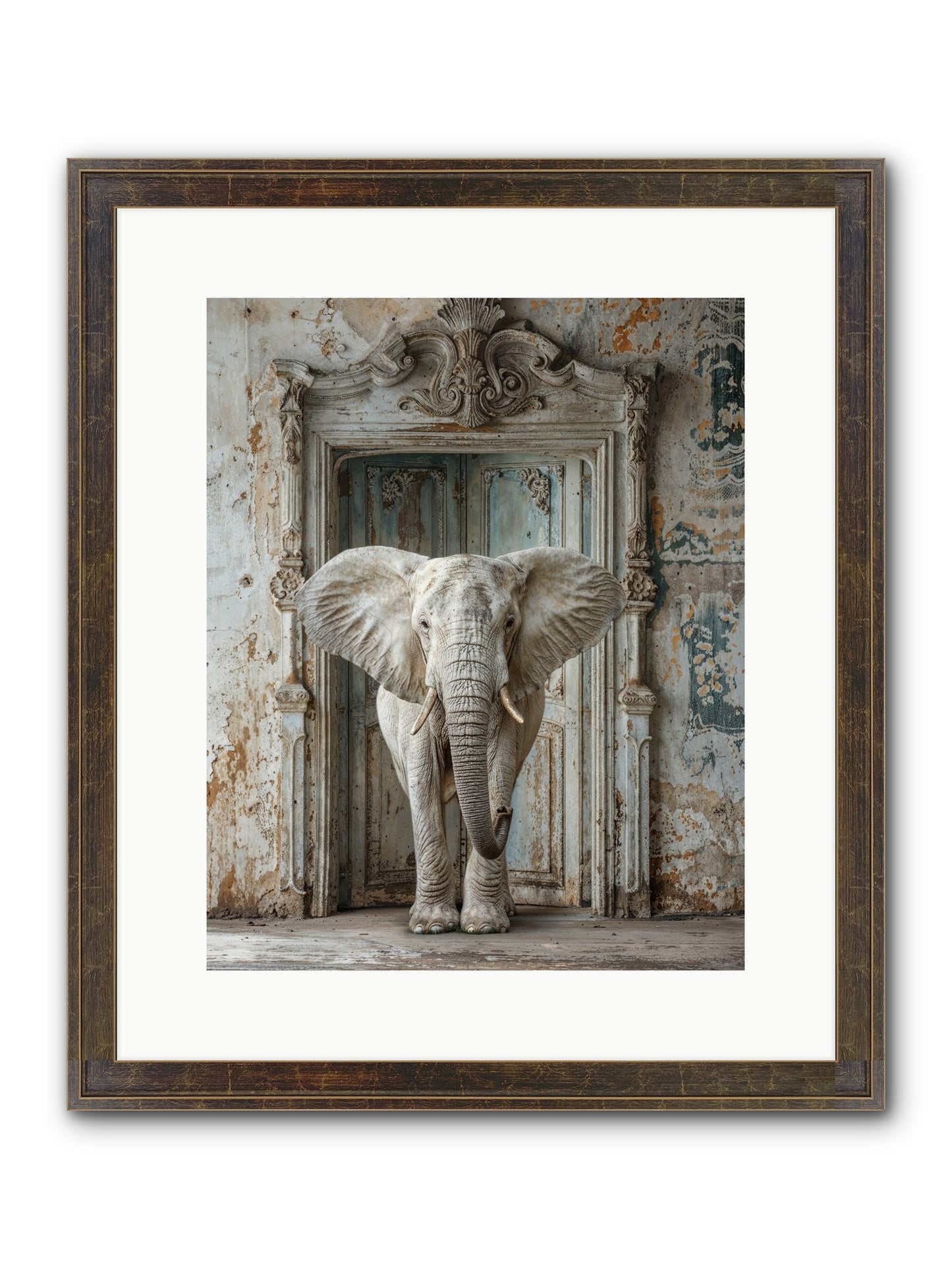 Whispers Of Monsoon And Mist Framed Print - Slimwoods Black/Gold 12x15
