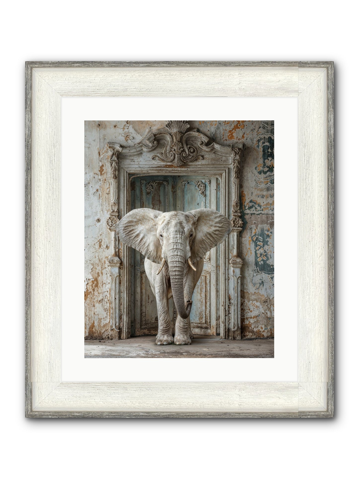 Whispers Of Monsoon And Mist Framed Print - Driftwood White 16x20