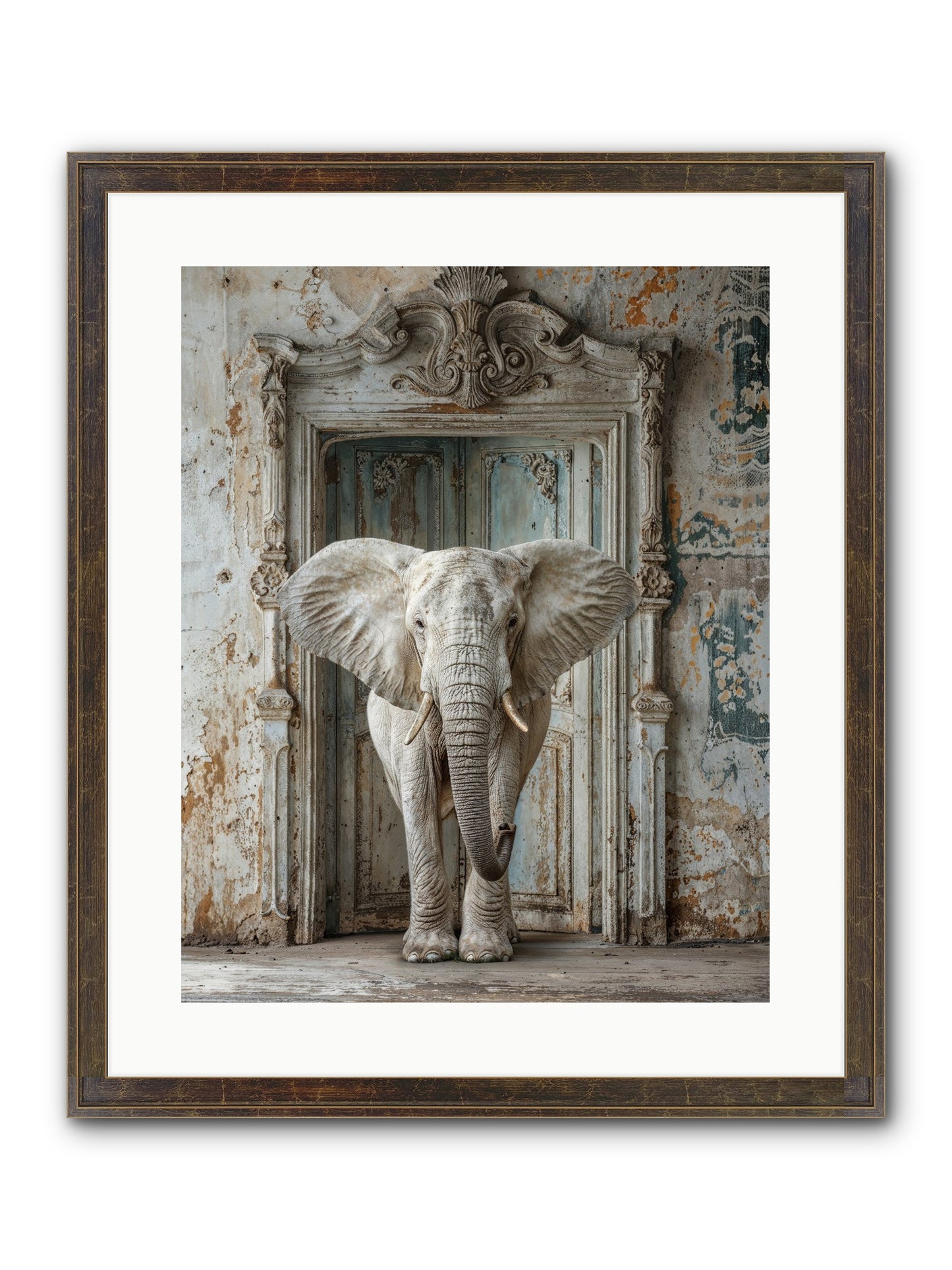 Whispers Of Monsoon And Mist Framed Print - Slimwoods Black/Gold 16x20