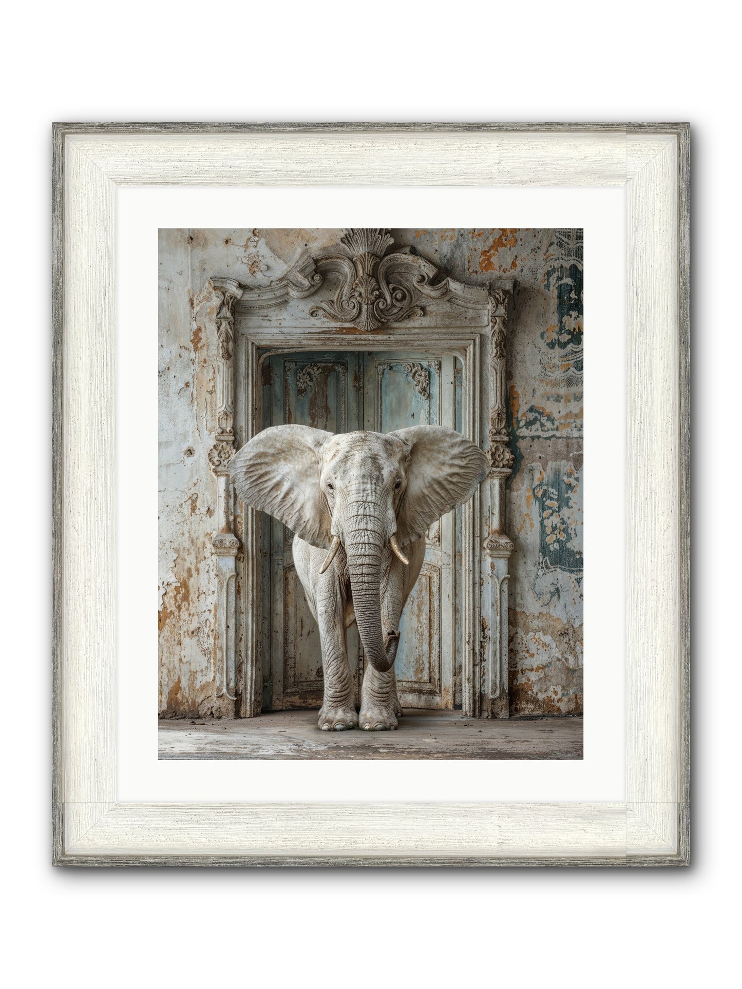 Whispers Of Monsoon And Mist Framed Print - Driftwood White 20x25