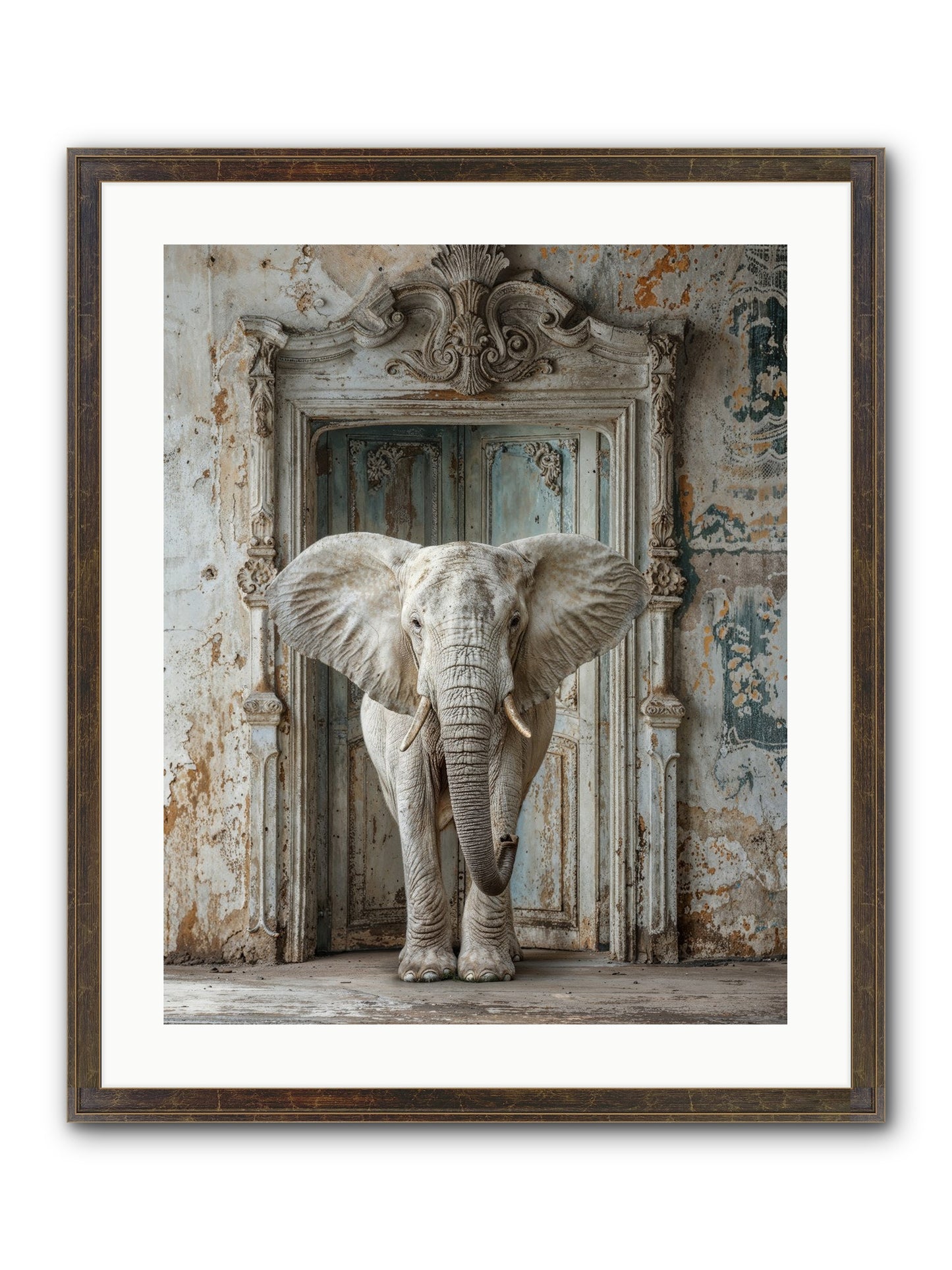 Whispers Of Monsoon And Mist Framed Print - Slimwoods Black/Gold 20x25