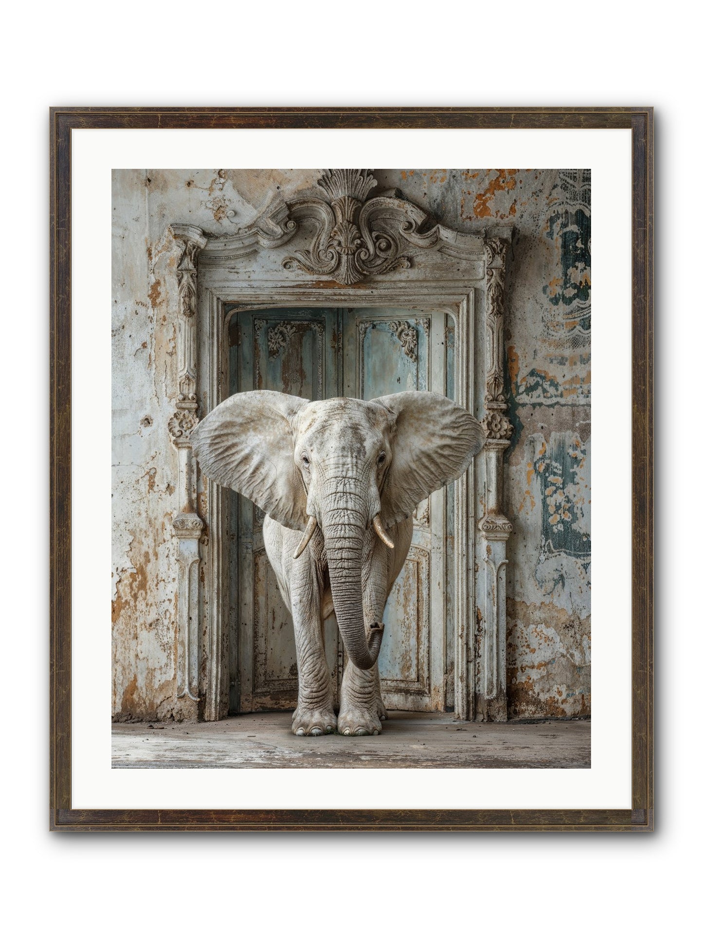Whispers Of Monsoon And Mist Framed Print - Slimwoods Black/Gold 24x30