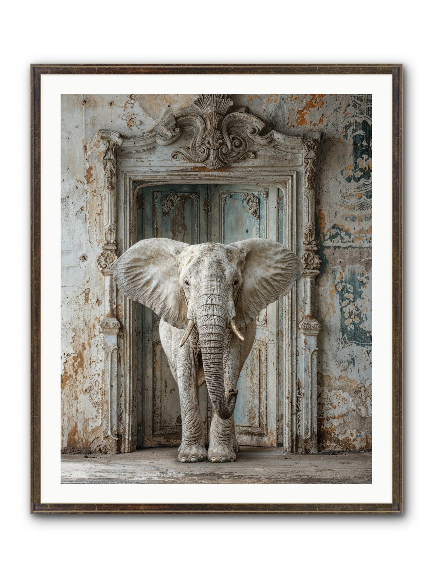 Whispers Of Monsoon And Mist Framed Print - Slimwoods Black/Gold 32x40