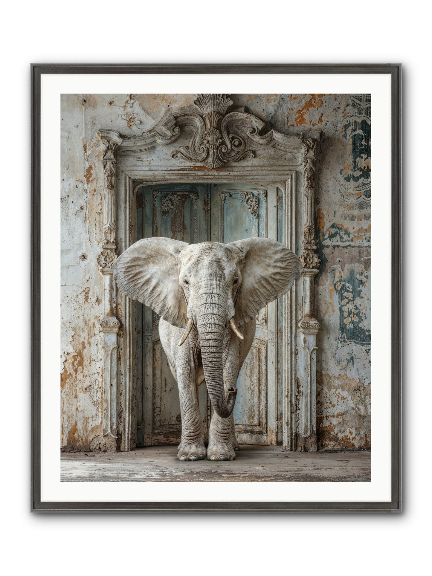 Whispers Of Monsoon And Mist Framed Print - Slimwoods Black/Silver 32x40