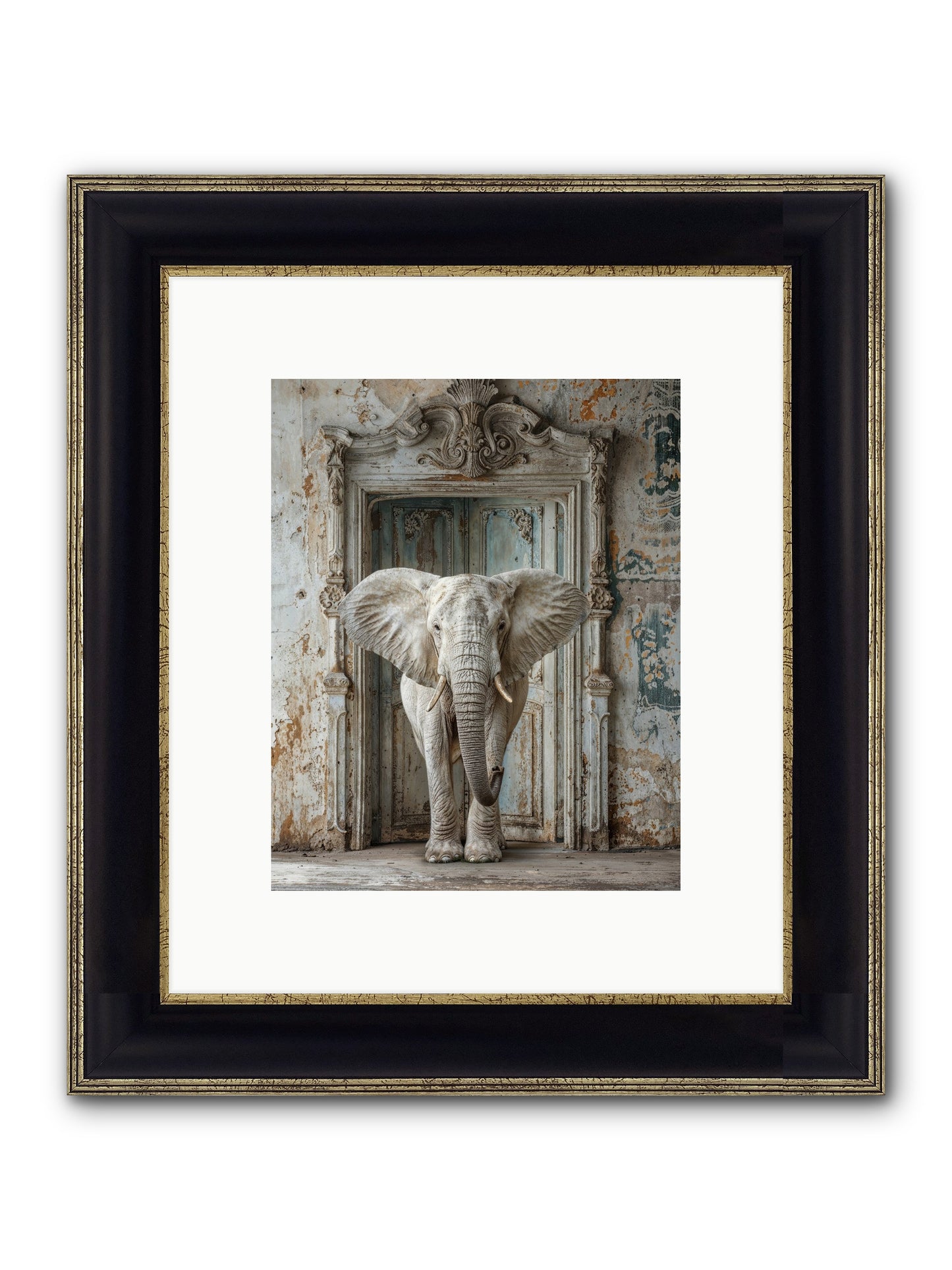 Whispers Of Monsoon And Mist Framed Print - Black & Gold 8x10