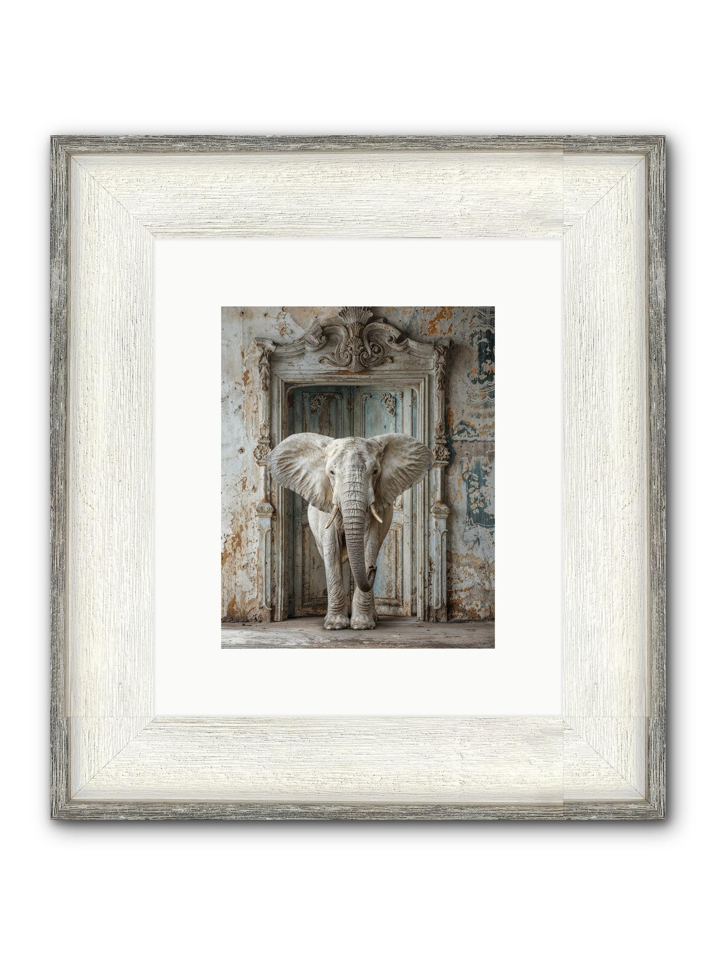 Whispers Of Monsoon And Mist Framed Print - Driftwood White 8x10