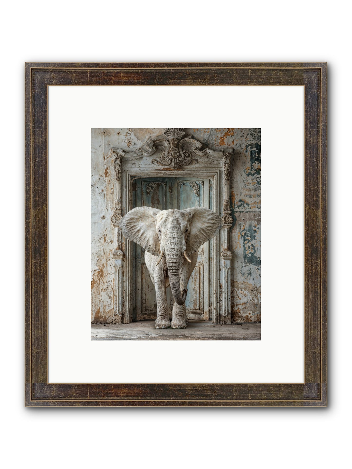 Whispers Of Monsoon And Mist Framed Print - Slimwoods Black/Gold 8x10