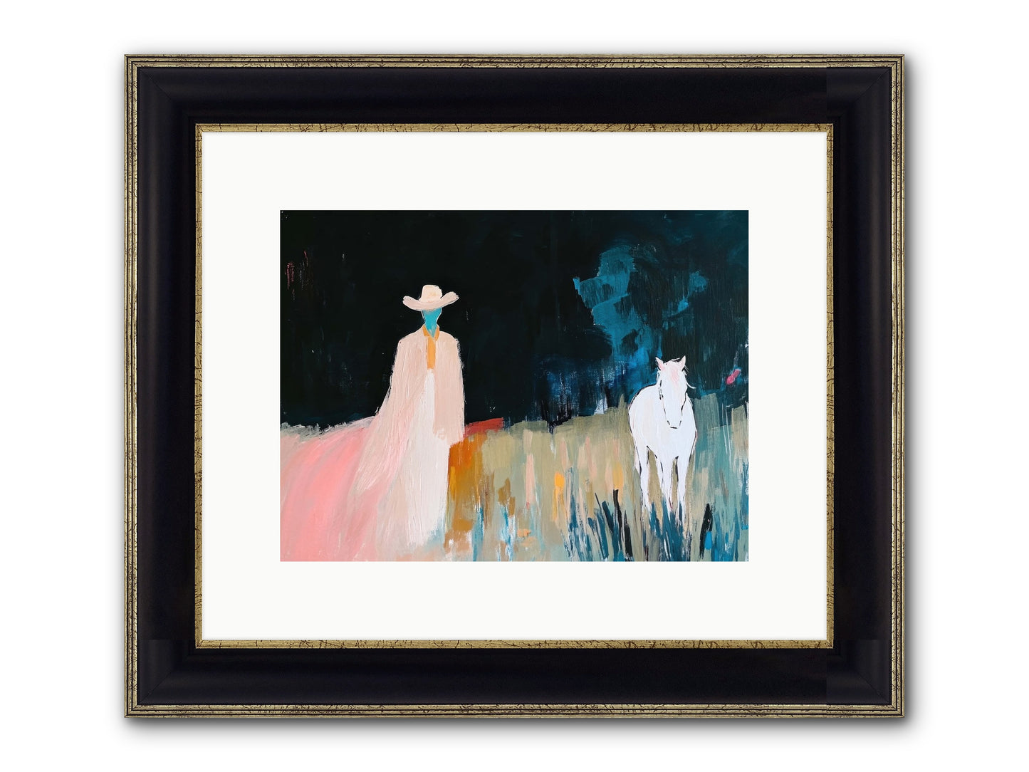 Whispers Of The Plains Framed Print - Black & Gold 12x9