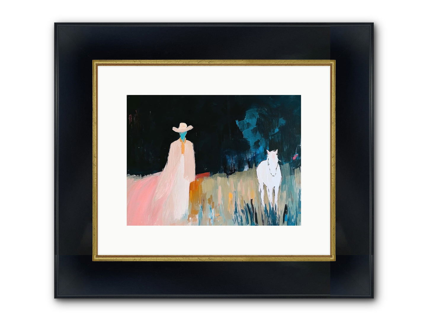 Whispers Of The Plains Framed Print - Wide Black w/Gold 12x9
