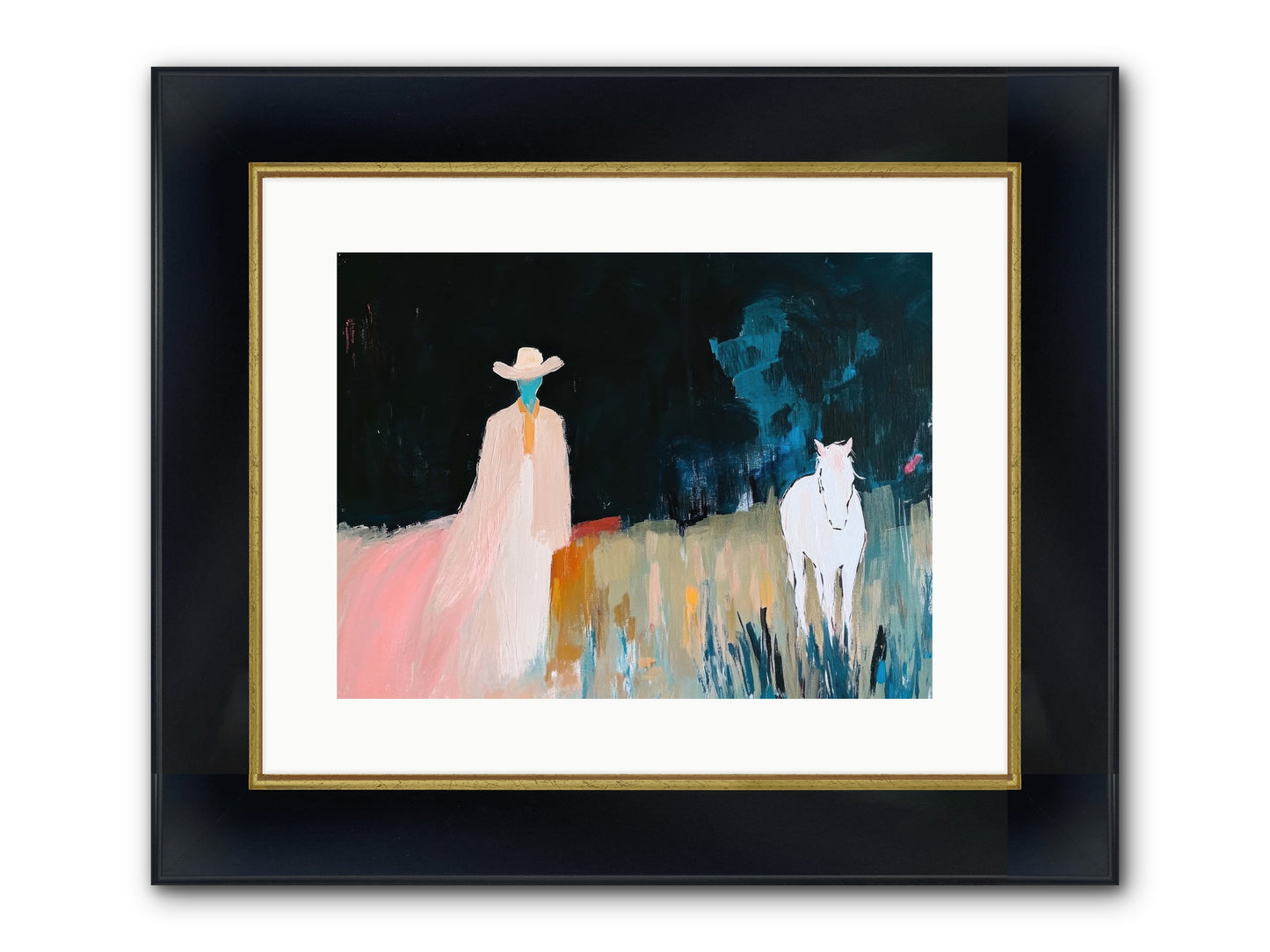 Whispers Of The Plains Framed Print - Wide Black w/Gold 16x12