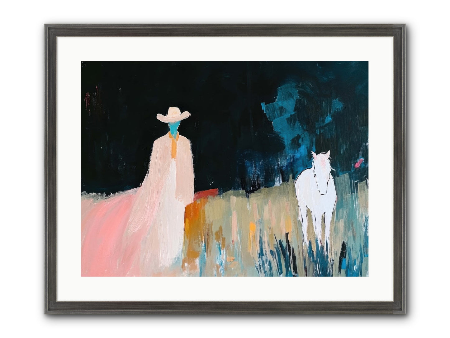 Whispers Of The Plains Framed Print - Slimwoods Black/Silver 24x18
