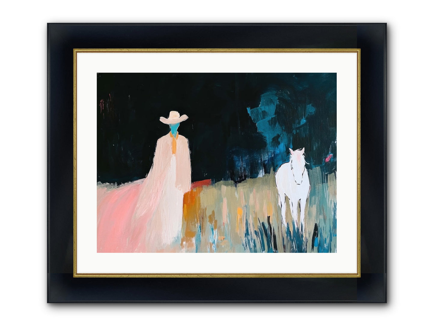 Whispers Of The Plains Framed Print - Wide Black w/Gold 24x18