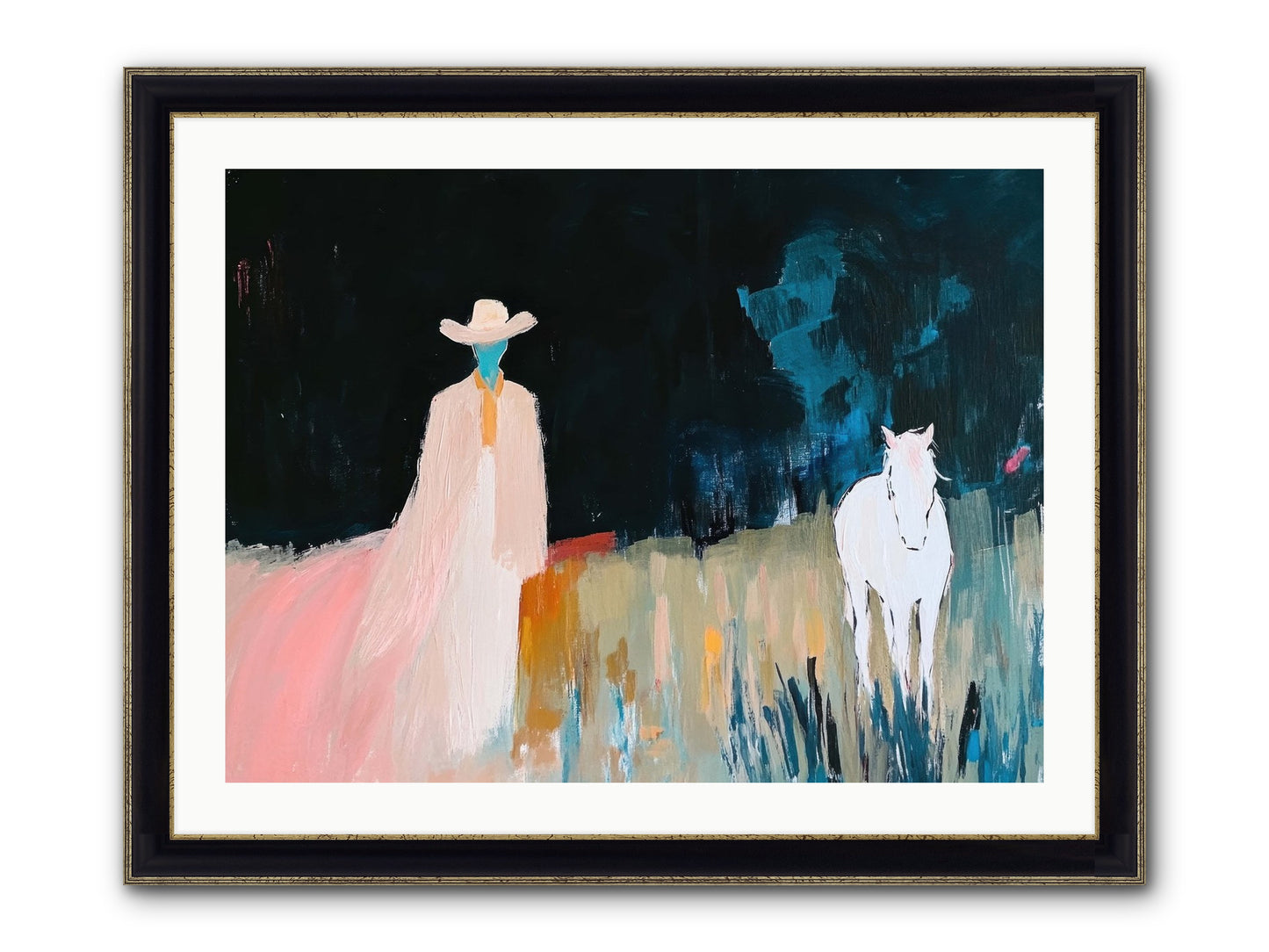 Whispers Of The Plains Framed Print - Black & Gold 32x24