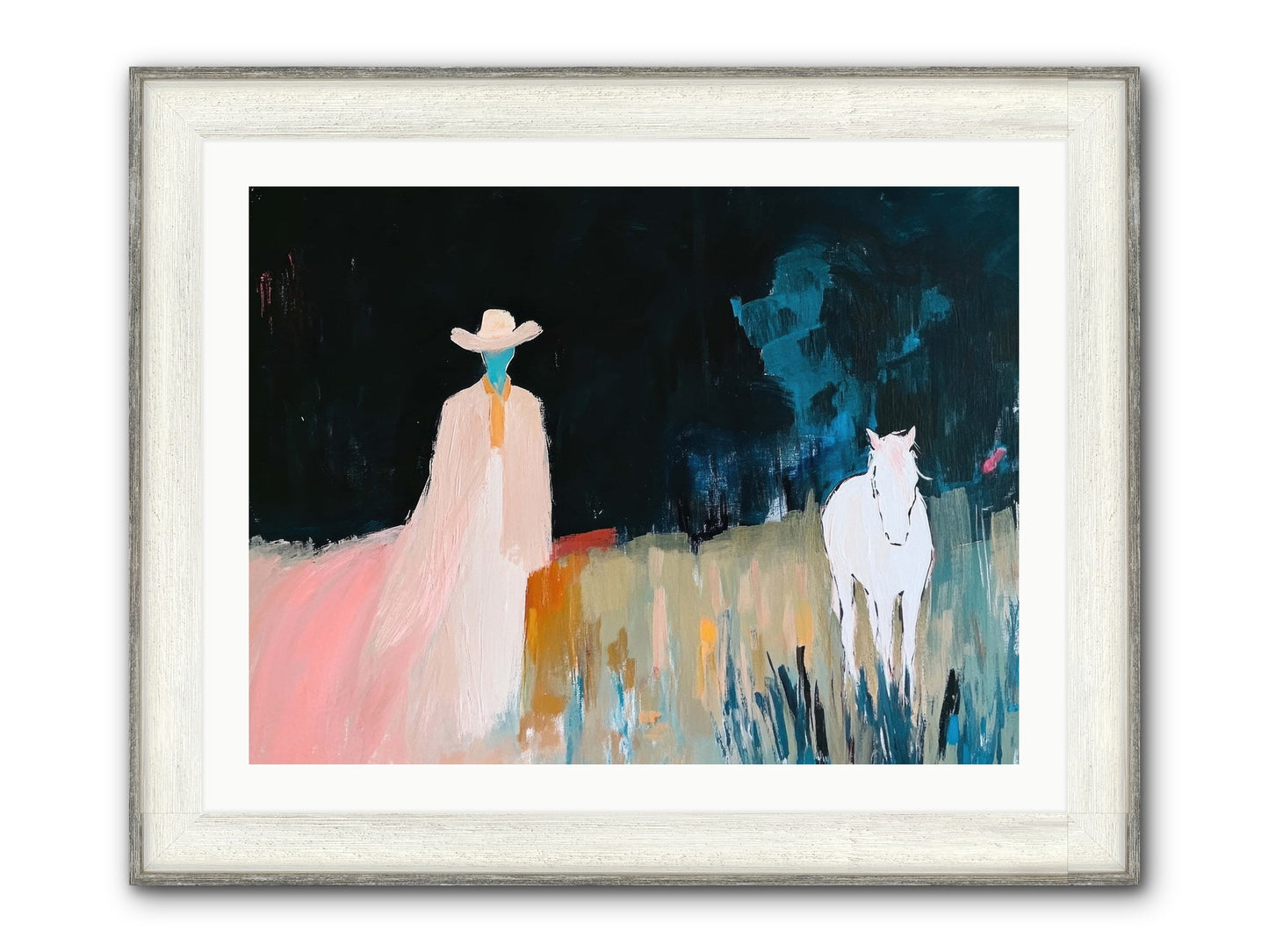 Whispers Of The Plains Framed Print - Driftwood White 32x24