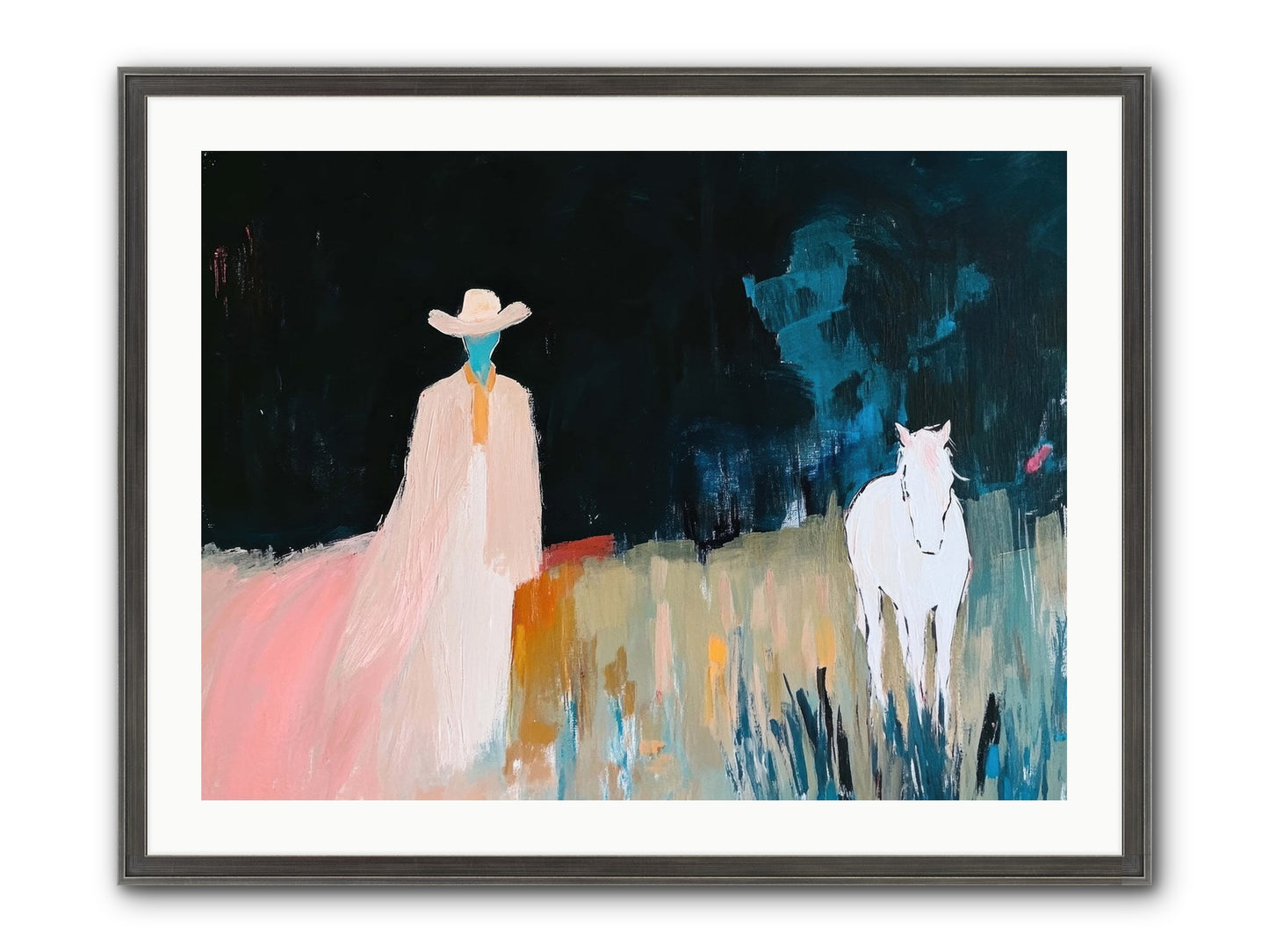 Whispers Of The Plains Framed Print - Slimwoods Black/Silver 32x24