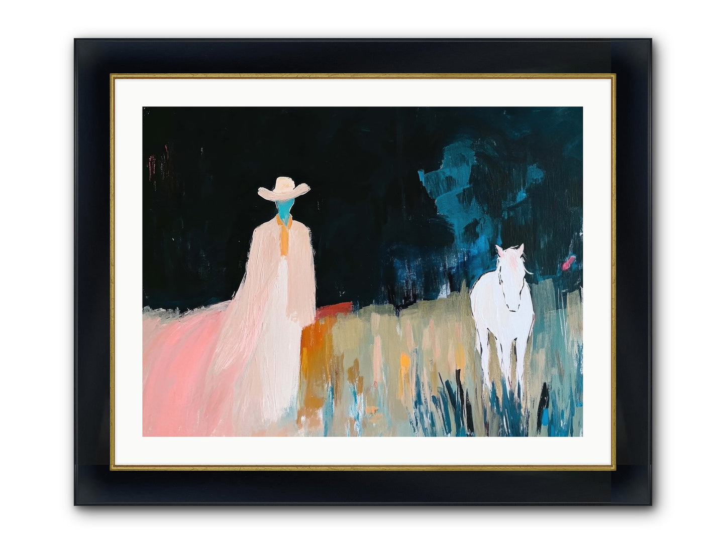 Whispers Of The Plains Framed Print - Wide Black w/Gold 32x24