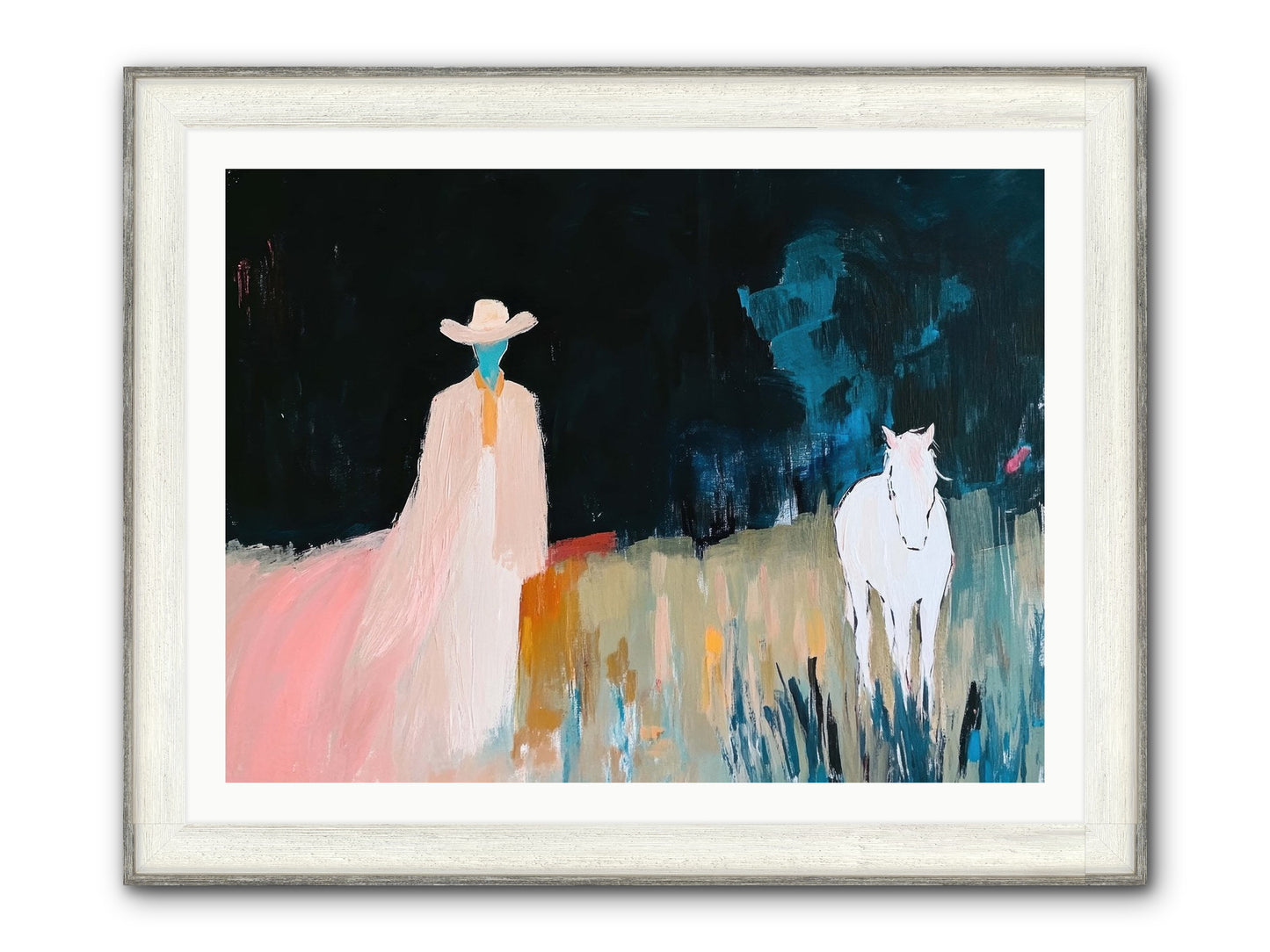 Whispers Of The Plains Framed Print - Driftwood White 40x30