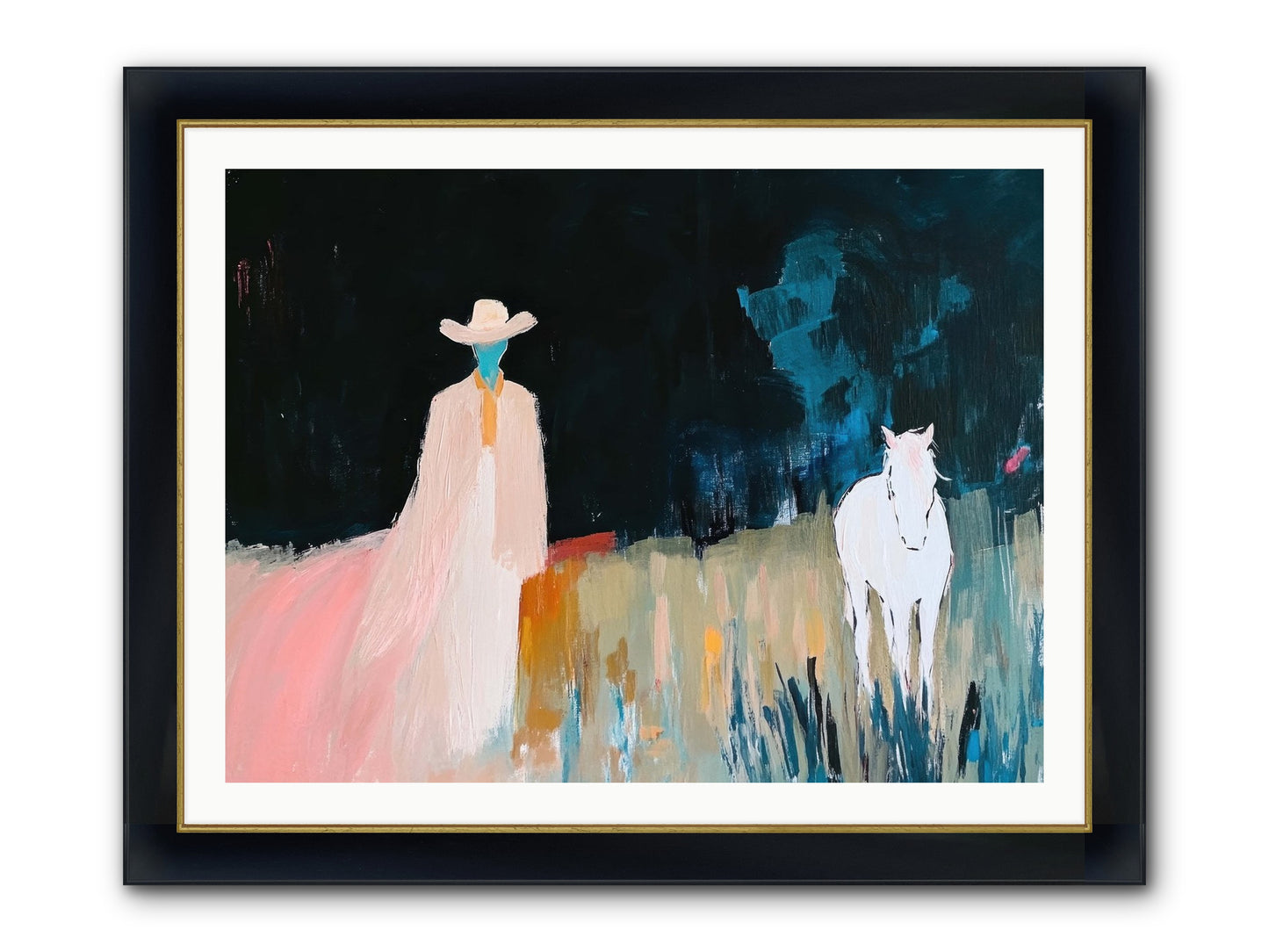 Whispers Of The Plains Framed Print - Wide Black w/Gold 40x30