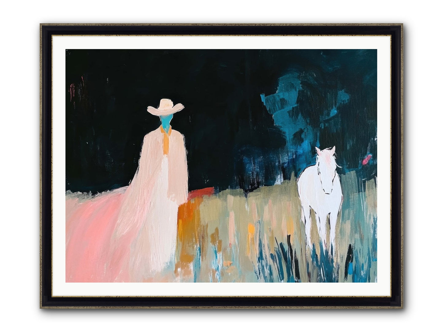 Whispers Of The Plains Framed Print - Black & Gold 48x36