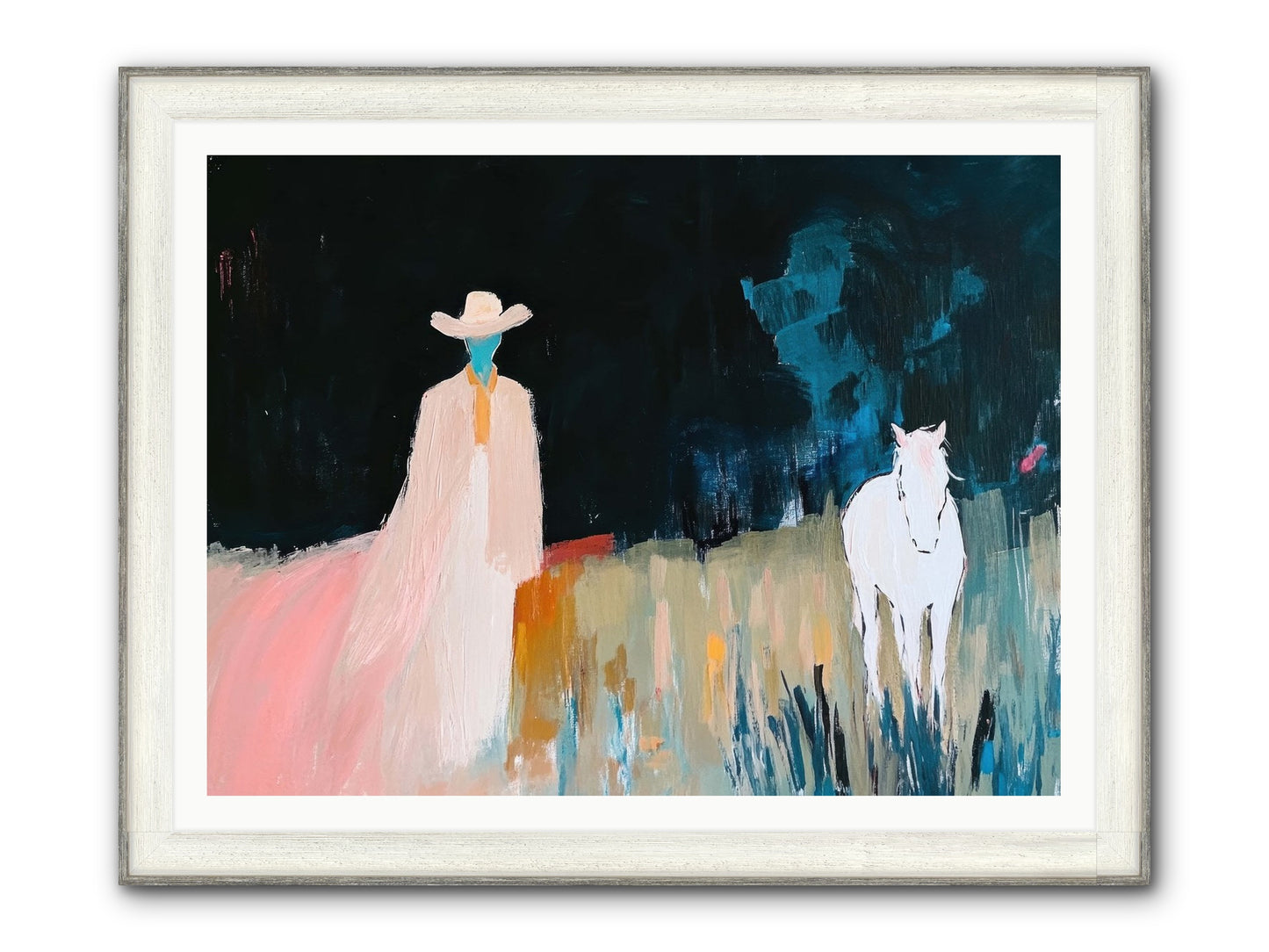 Whispers Of The Plains Framed Print - Driftwood White 48x36