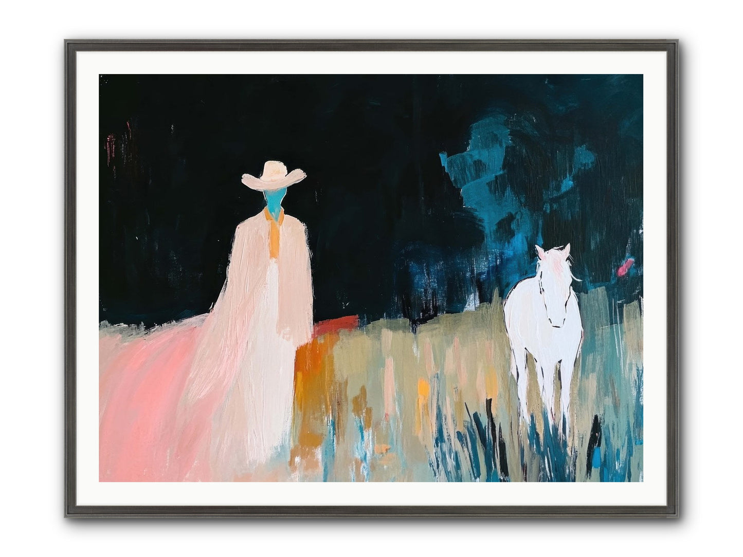 Whispers Of The Plains Framed Print - Slimwoods Black/Silver 48x36