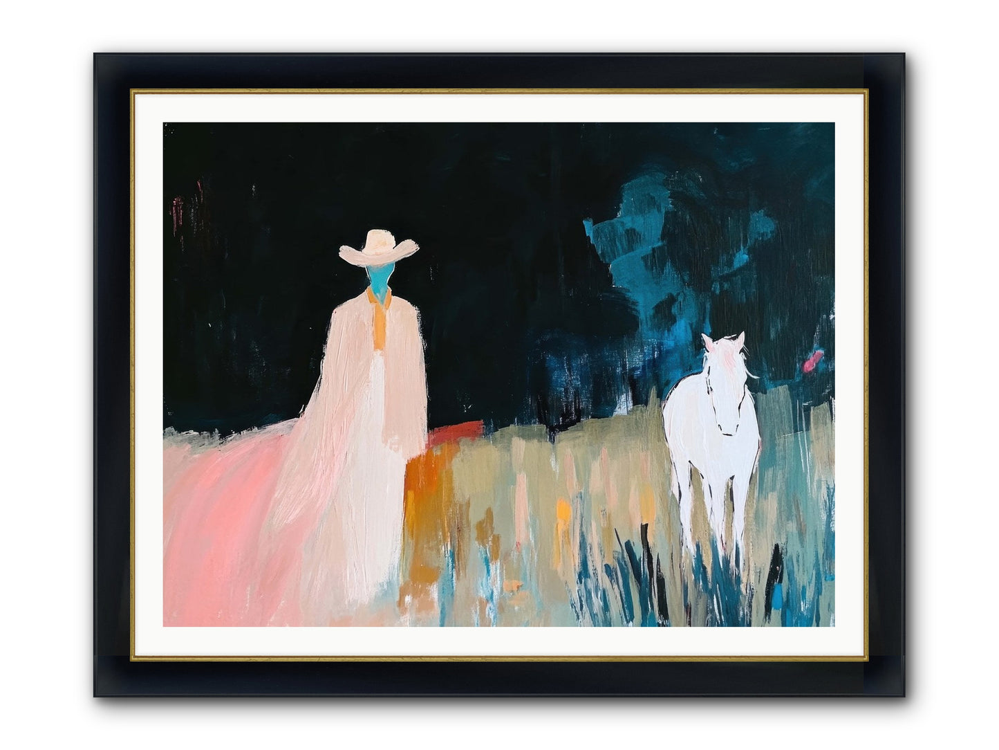 Whispers Of The Plains Framed Print - Wide Black w/Gold 48x36