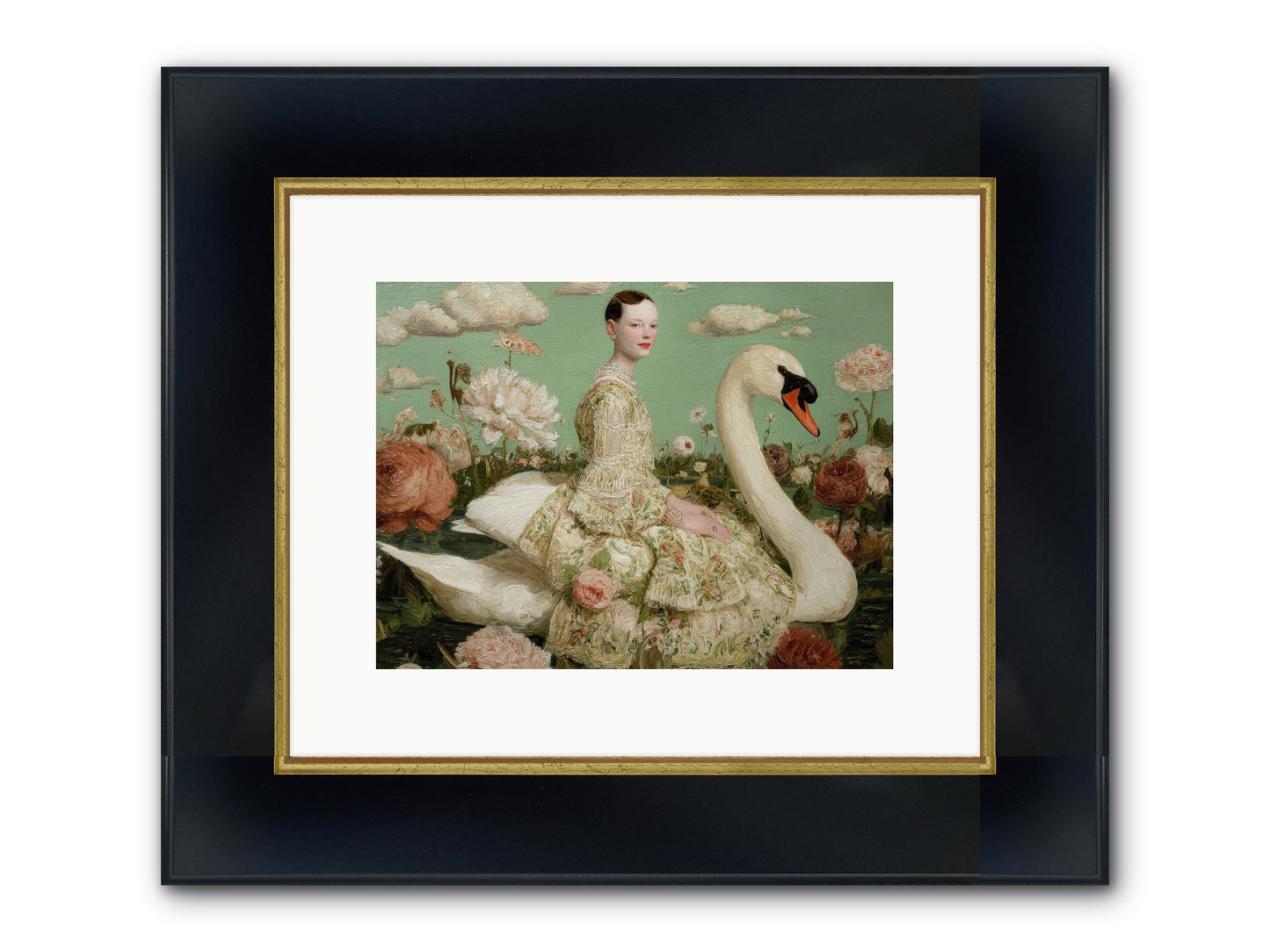 Whistlewood Lane Framed Print - Wide Black w/Gold 12x9