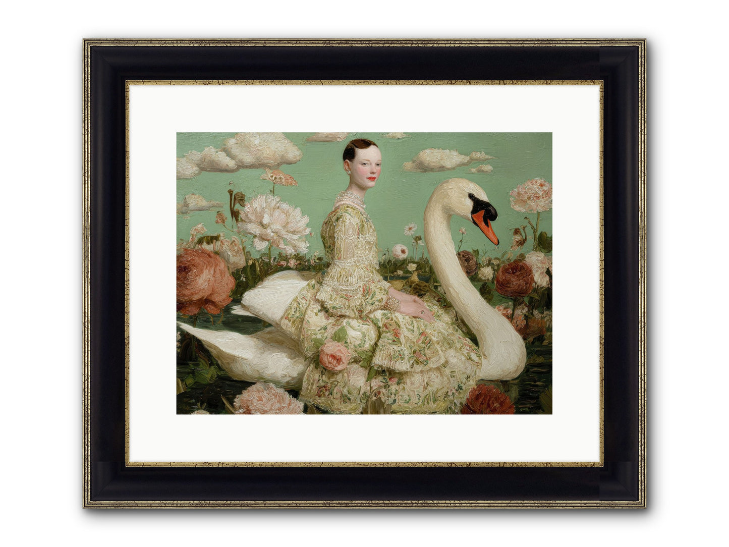 Whistlewood Lane Framed Print - Black & Gold 16x12