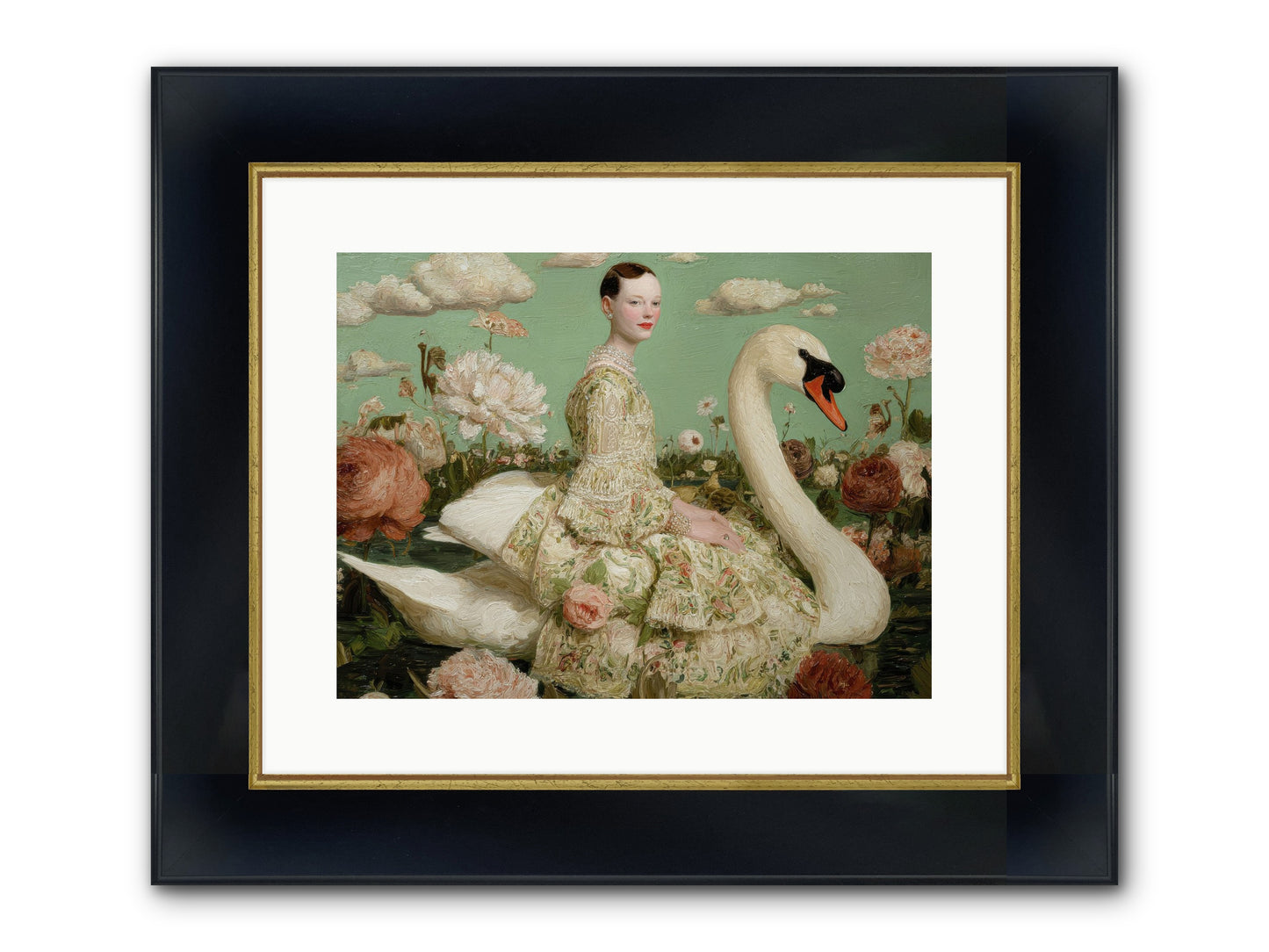 Whistlewood Lane Framed Print - Wide Black w/Gold 16x12