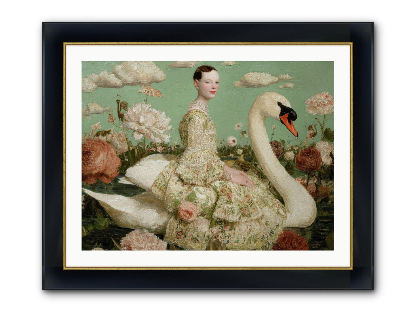 Whistlewood Lane Framed Print - Wide Black w/Gold 32x24