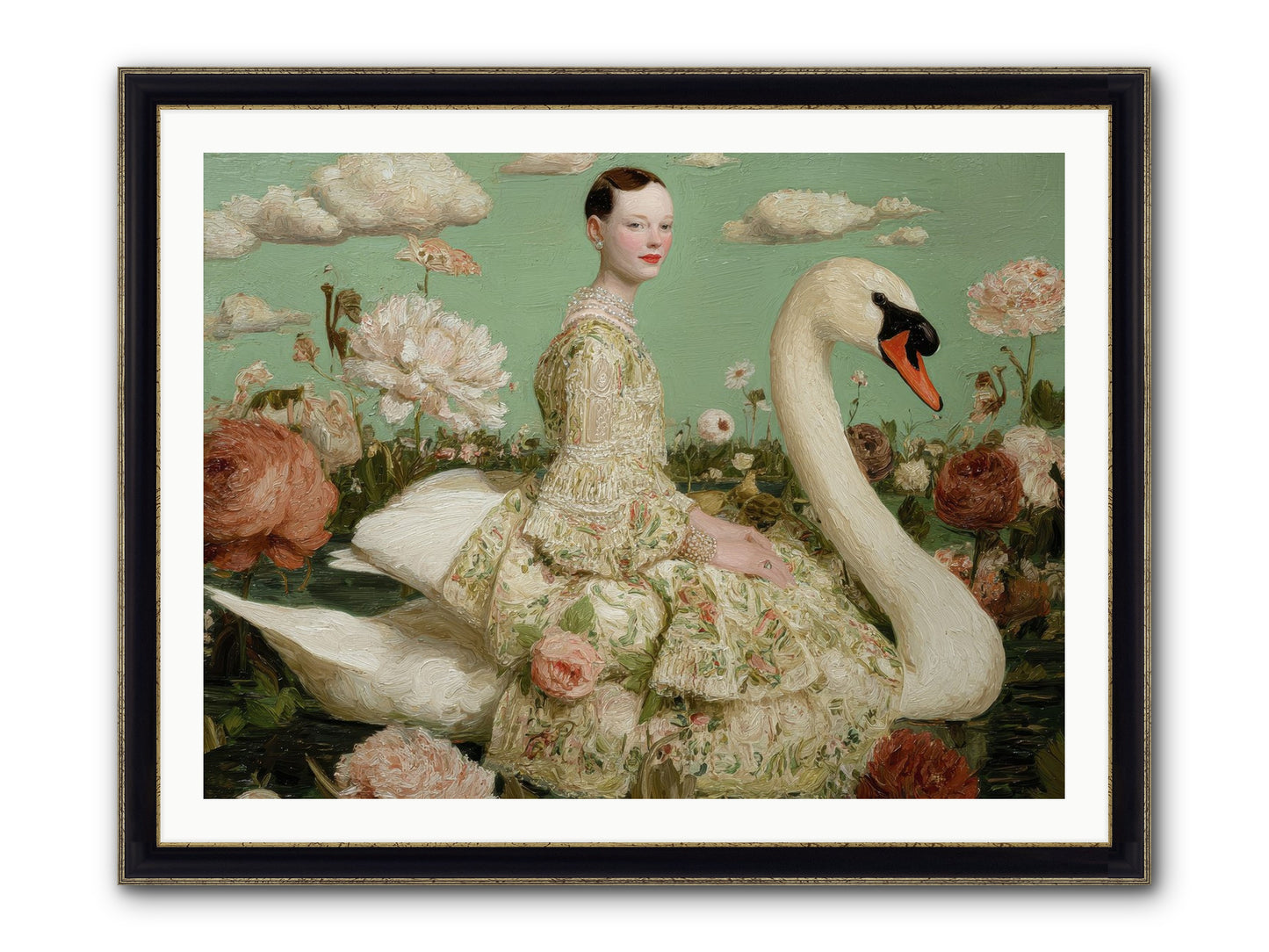 Whistlewood Lane Framed Print - Black & Gold 40x30
