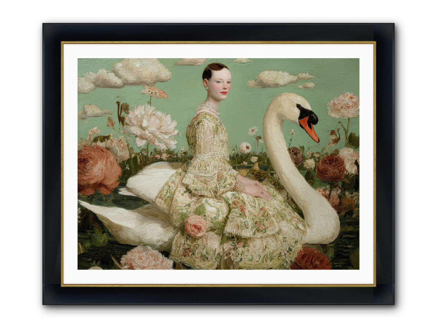 Whistlewood Lane Framed Print - Wide Black w/Gold 40x30