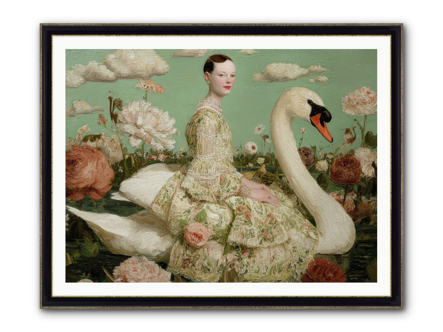 Whistlewood Lane Framed Print - Black & Gold 48x36