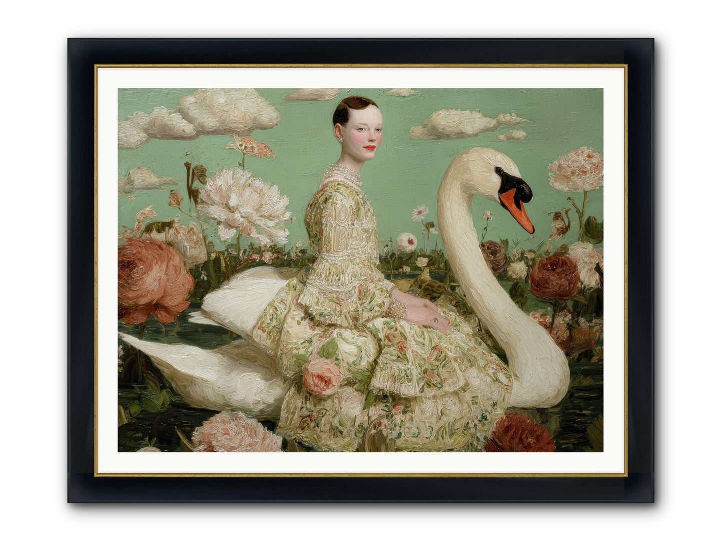 Whistlewood Lane Framed Print - Wide Black w/Gold 48x36