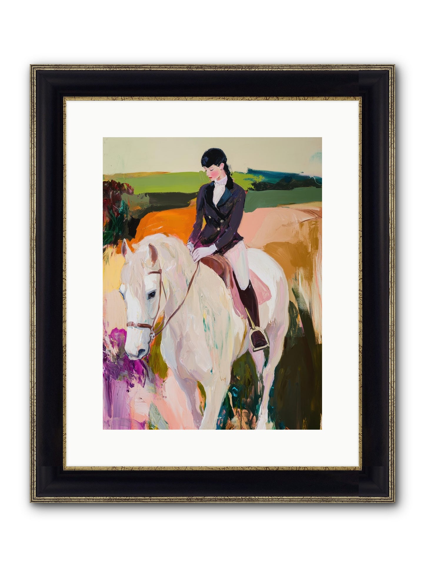Whistling Wind Framed Print - Black & Gold 12x16