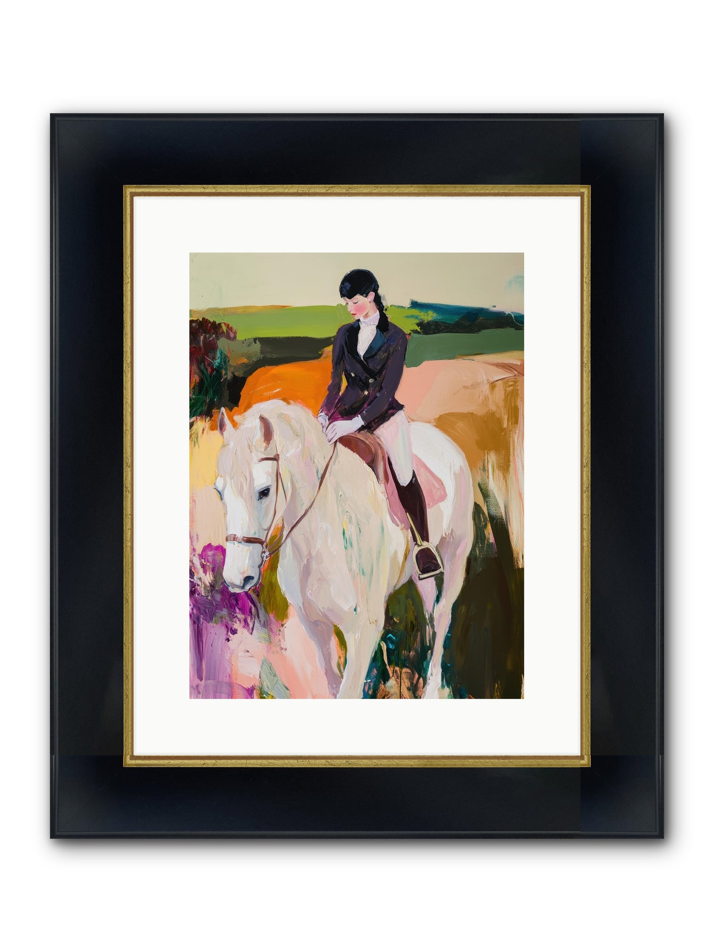Whistling Wind Framed Print - Wide Black w/Gold 12x16