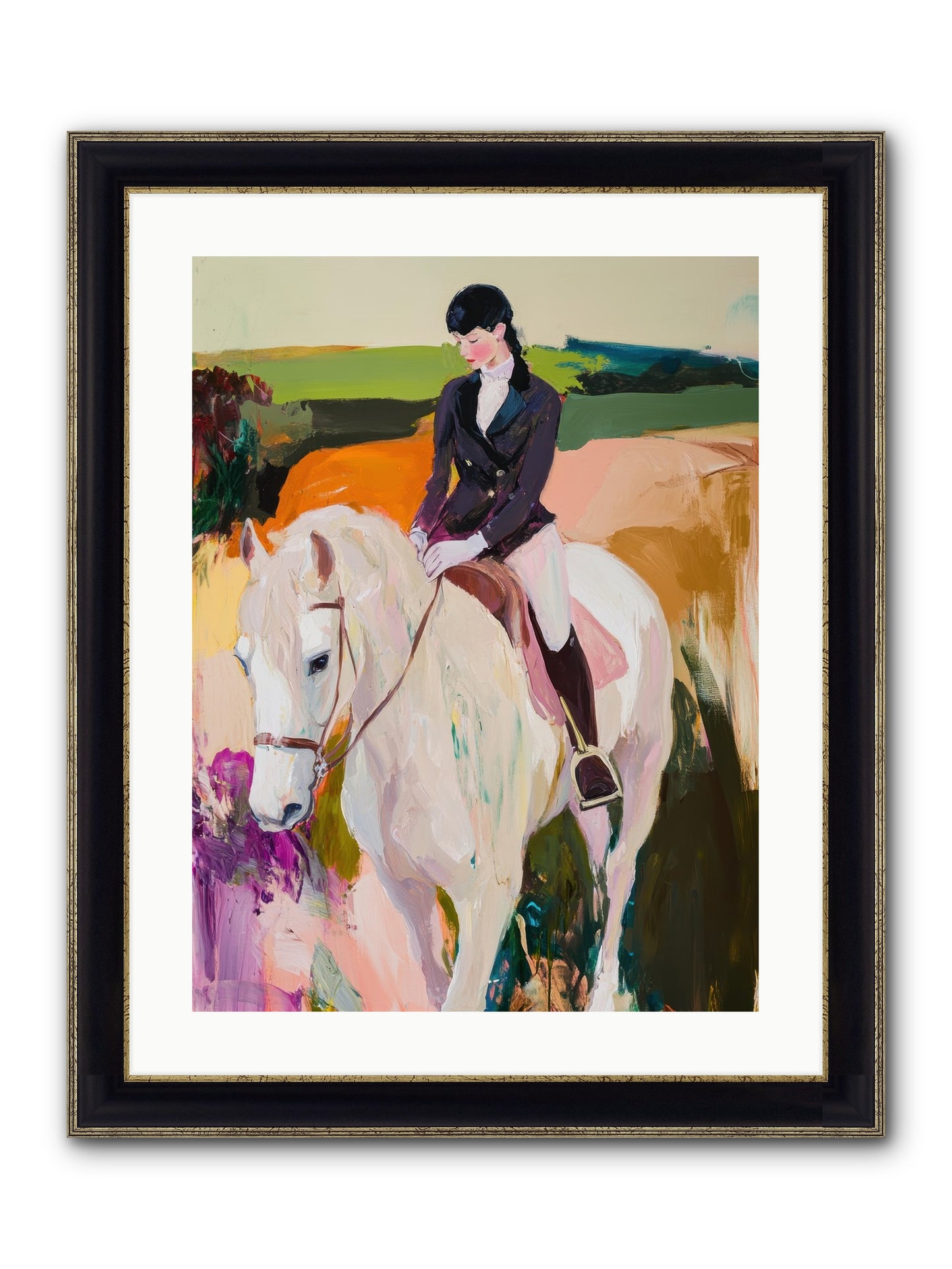 Whistling Wind Framed Print - Black & Gold 18x24