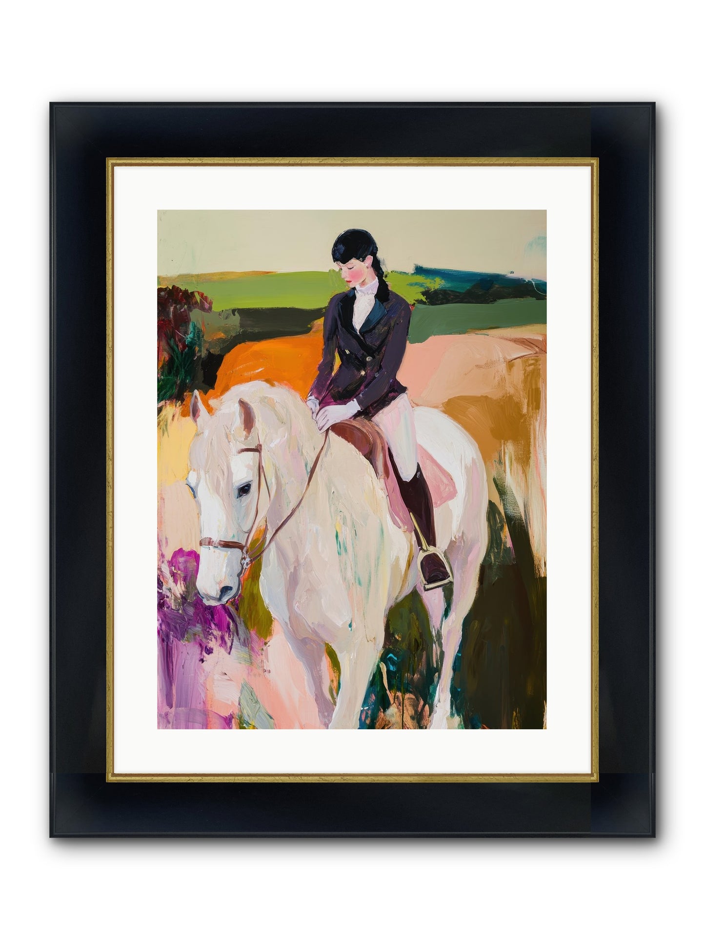 Whistling Wind Framed Print - Wide Black w/Gold 18x24