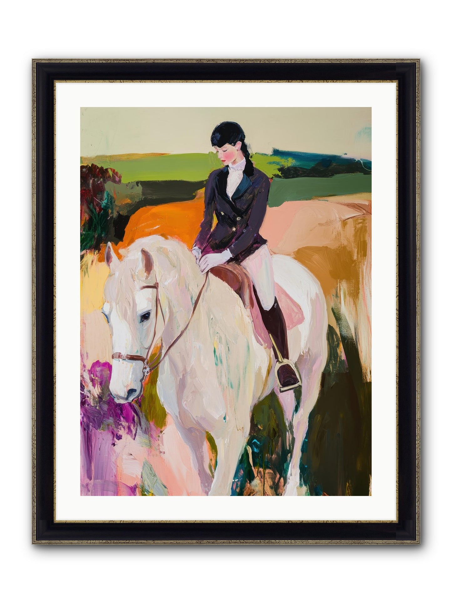 Whistling Wind Framed Print - Black & Gold 24x32