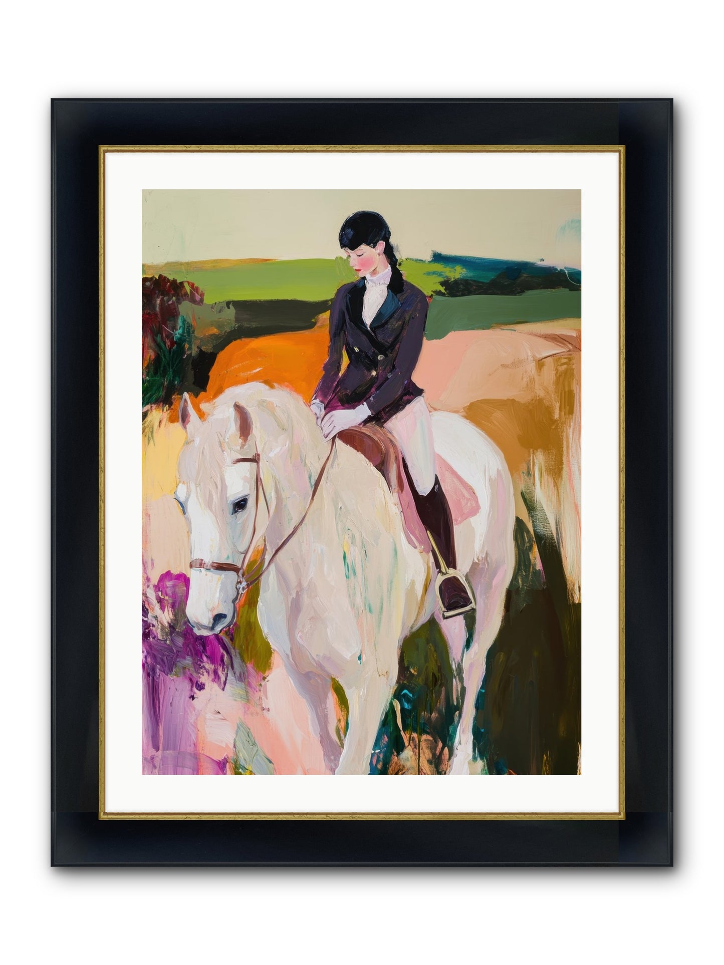 Whistling Wind Framed Print - Wide Black w/Gold 24x32