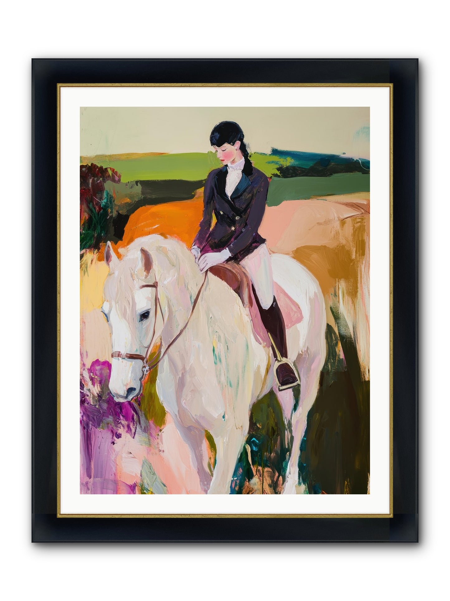 Whistling Wind Framed Print - Wide Black w/Gold 30x40