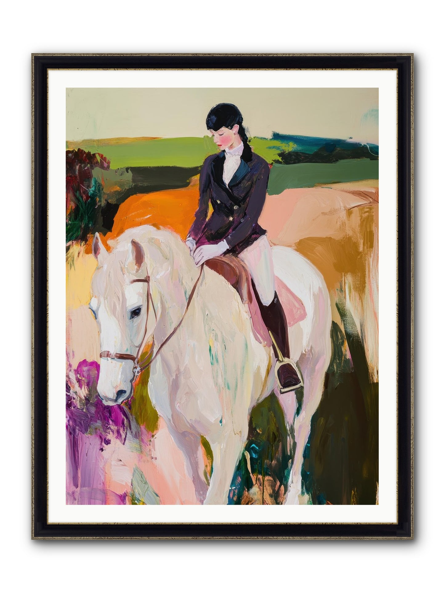 Whistling Wind Framed Print - Black & Gold 36x48