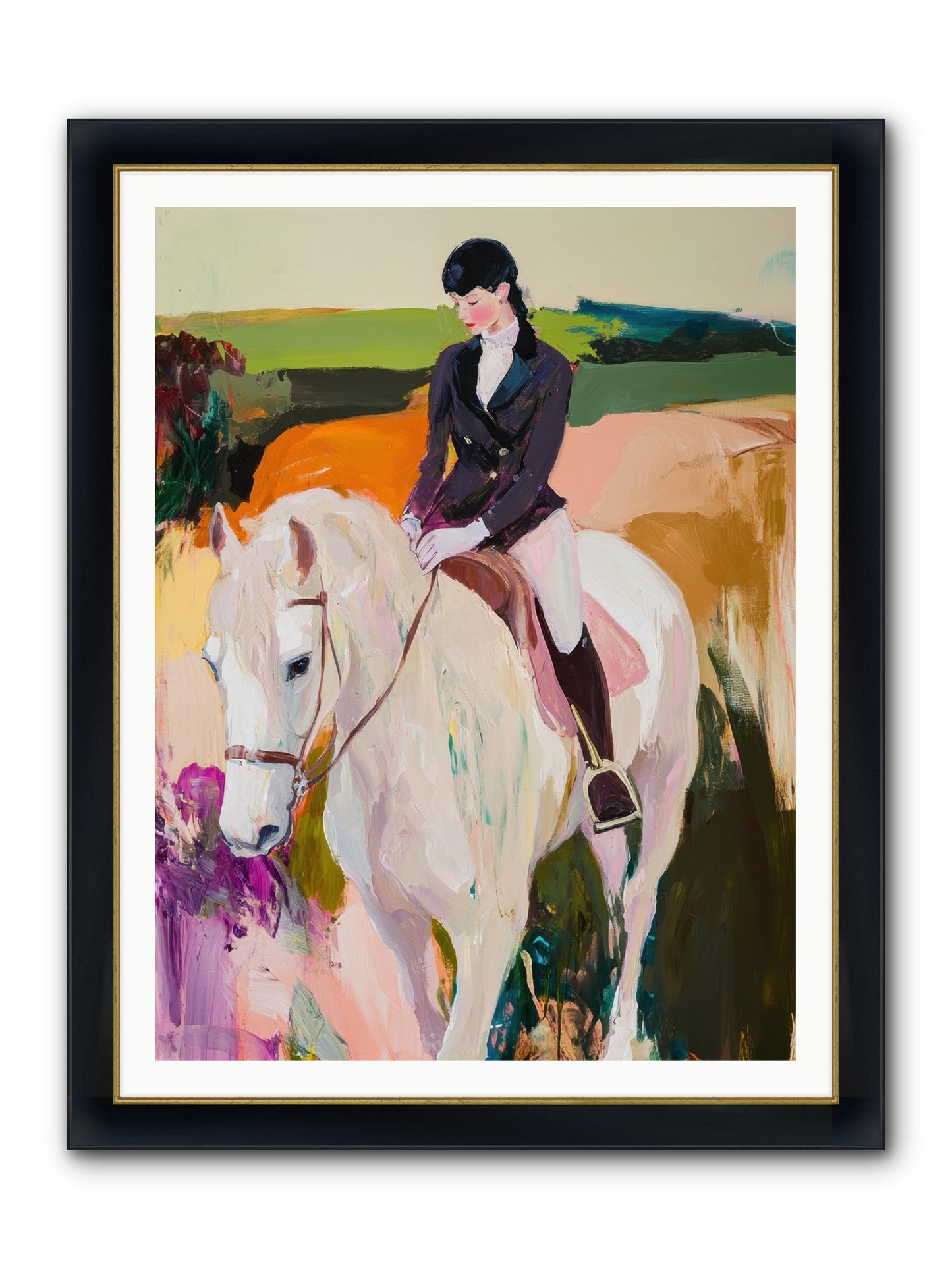 Whistling Wind Framed Print - Wide Black w/Gold 36x48