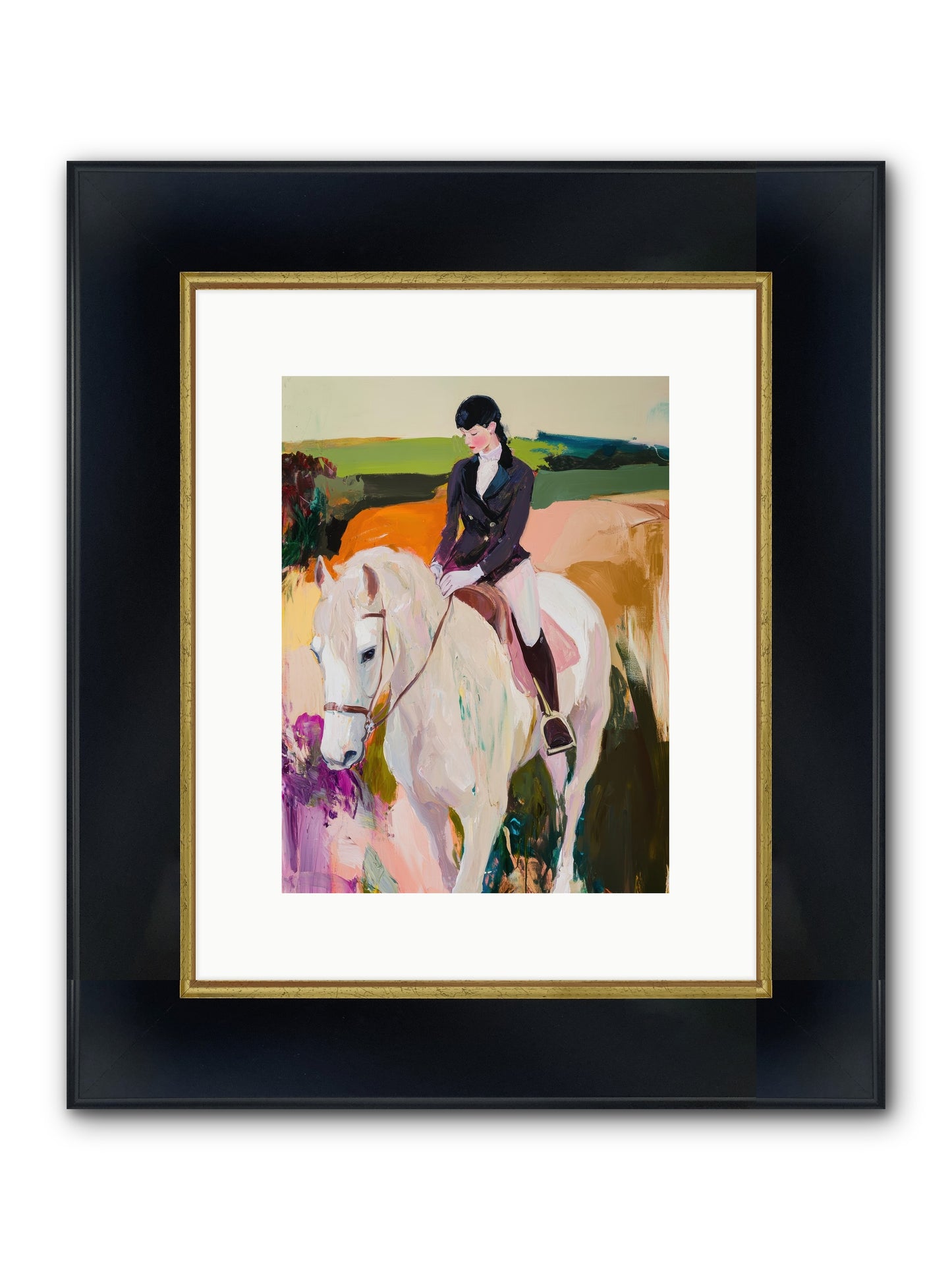 Whistling Wind Framed Print - Wide Black w/Gold 9x12