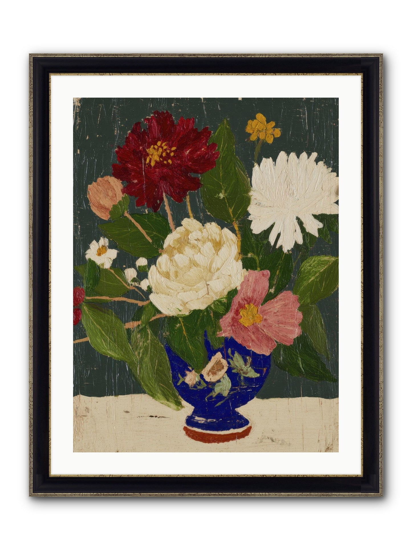 Wild Abundance Framed Print - Black & Gold 24x32