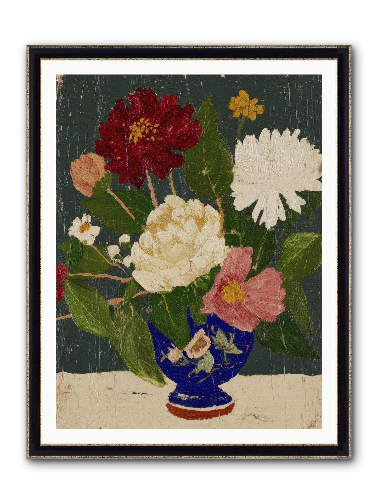 Wild Abundance Framed Print - Black & Gold 36x48